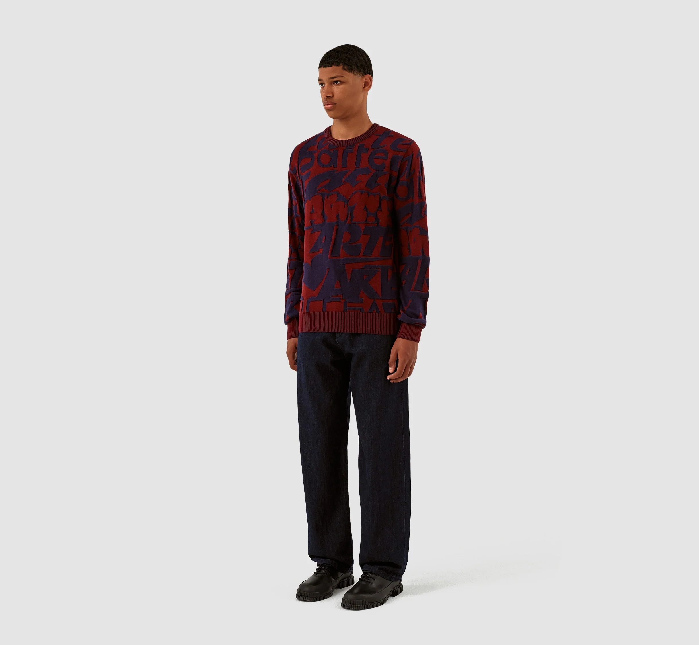 Kobe Allover Tag Knit - Bordeaux/Navy - Image 6