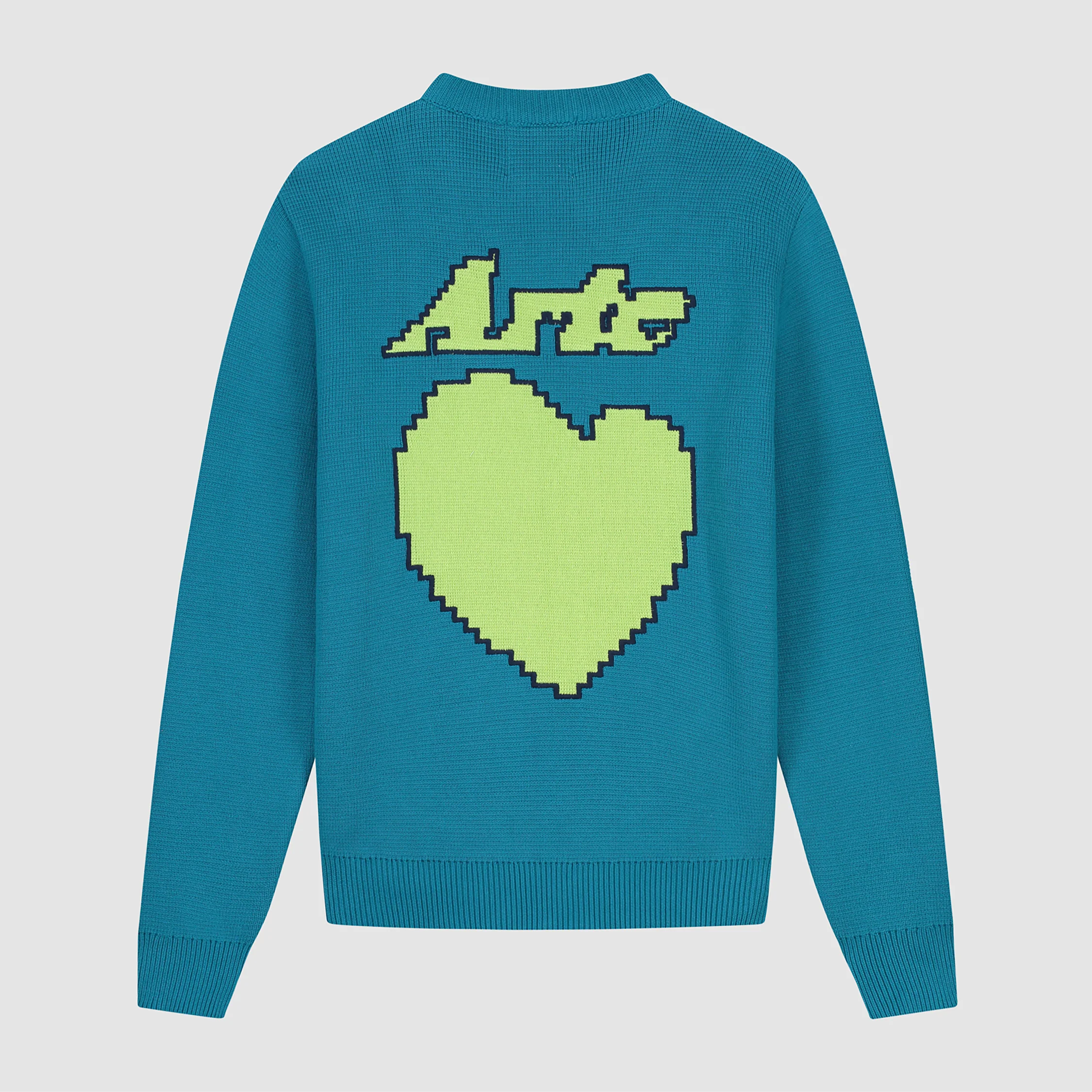 Kobe Back Heart Sweater - Petrol Blue