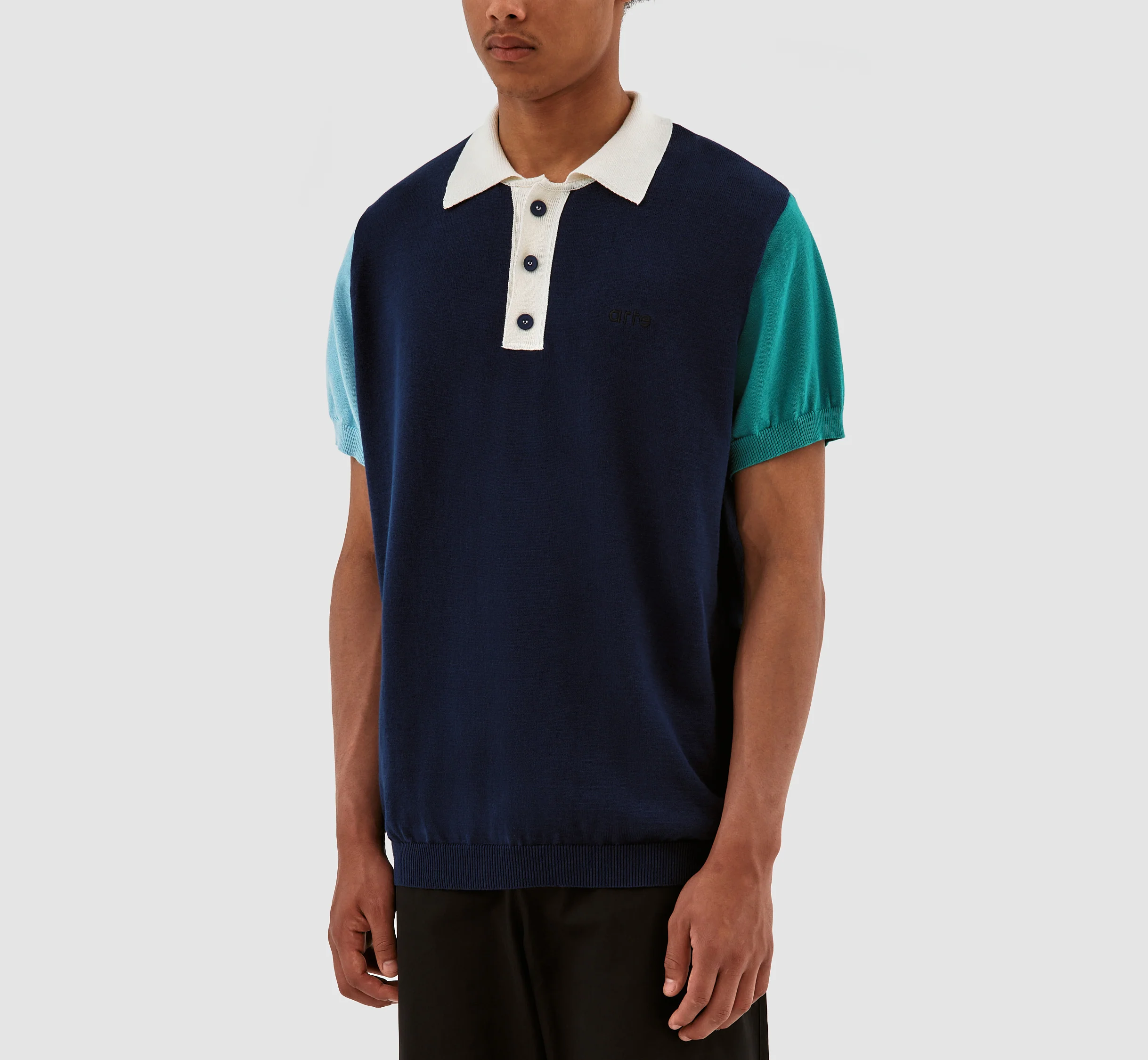 Koren Contrast Polo - Navy - Image 4