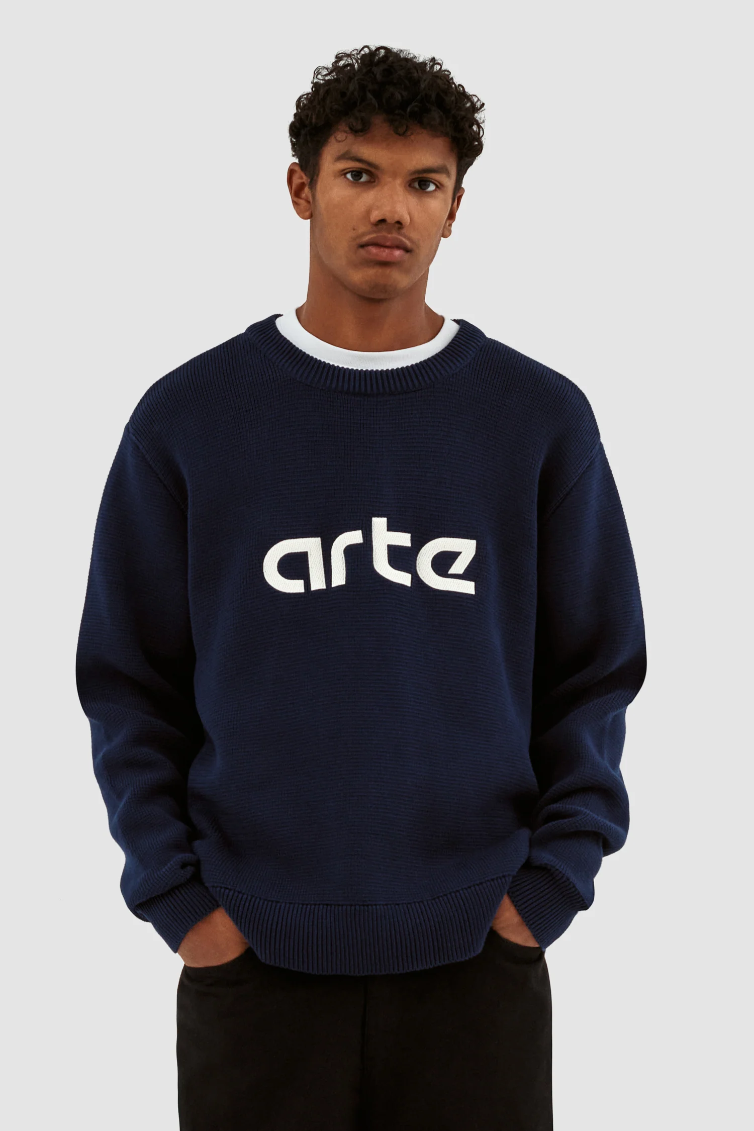 Kris Logo Sweater - Navy - Image 2