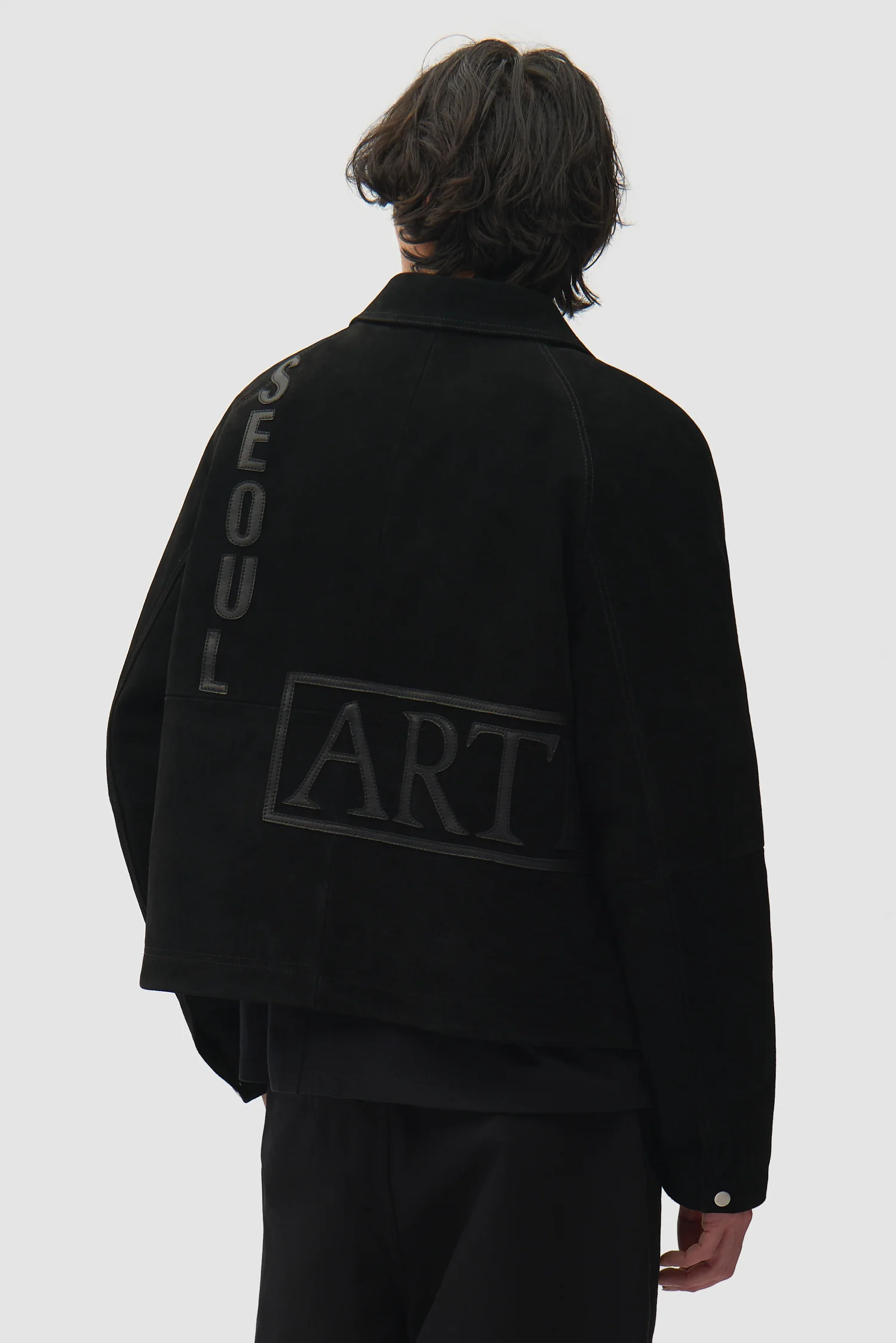 Leather Patches Jacket - Black - Image 3