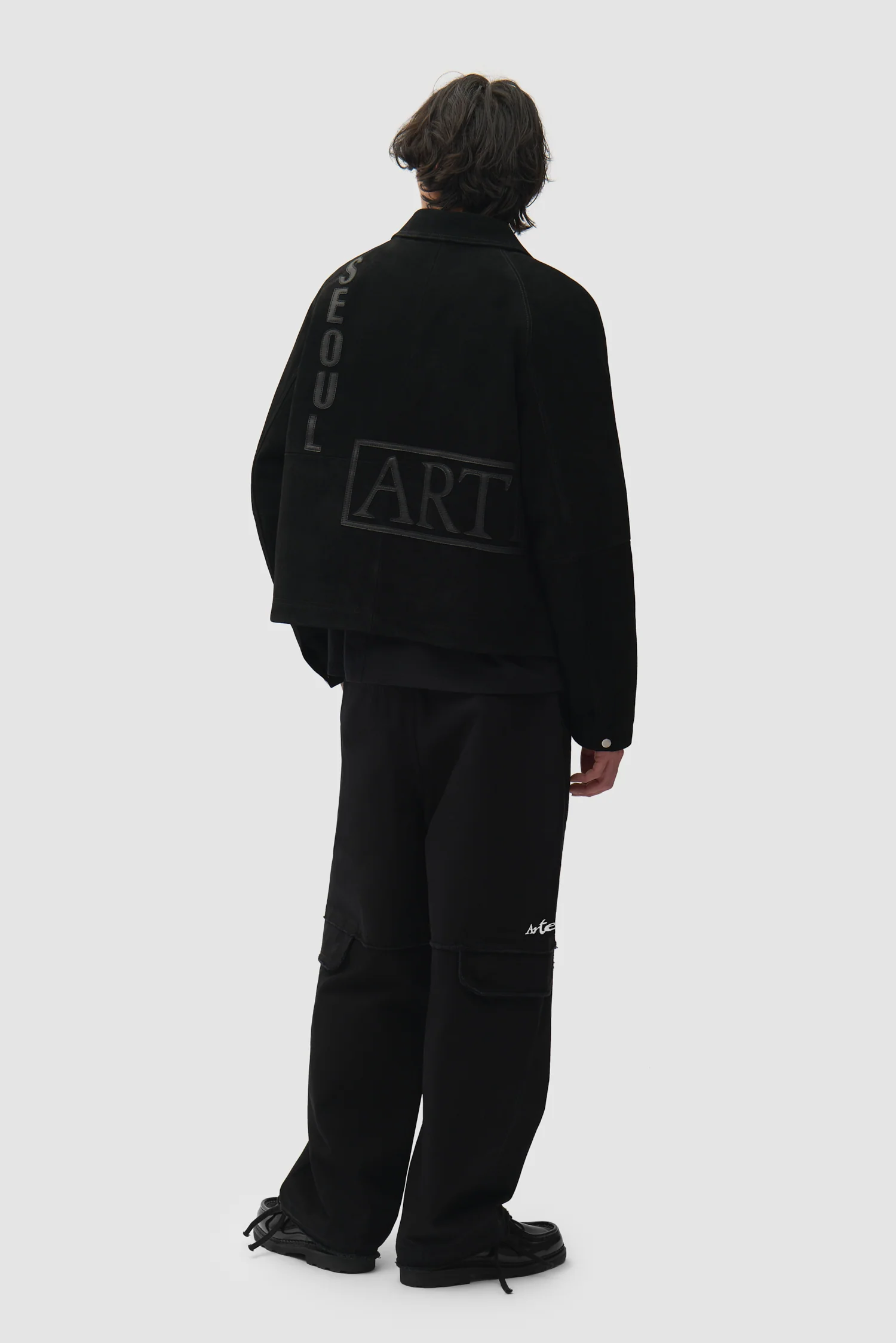 Leather Patches Jacket - Black - Image 6