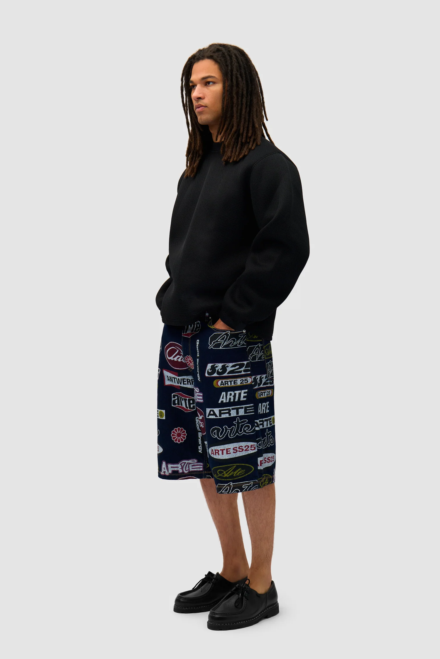 Mesh Crewneck - Black - Image 4