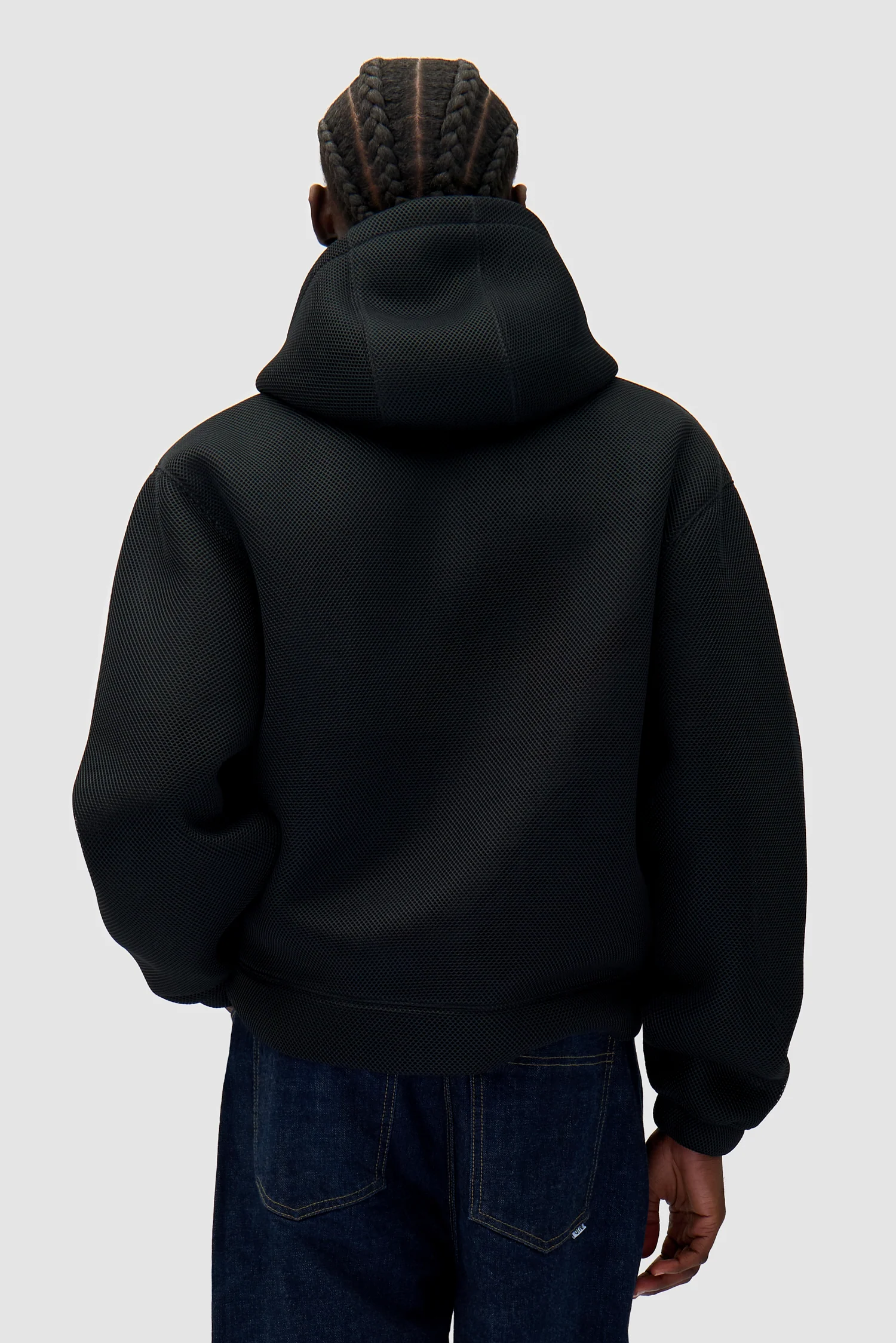 Mesh Hooded Jacket - Black - Image 2