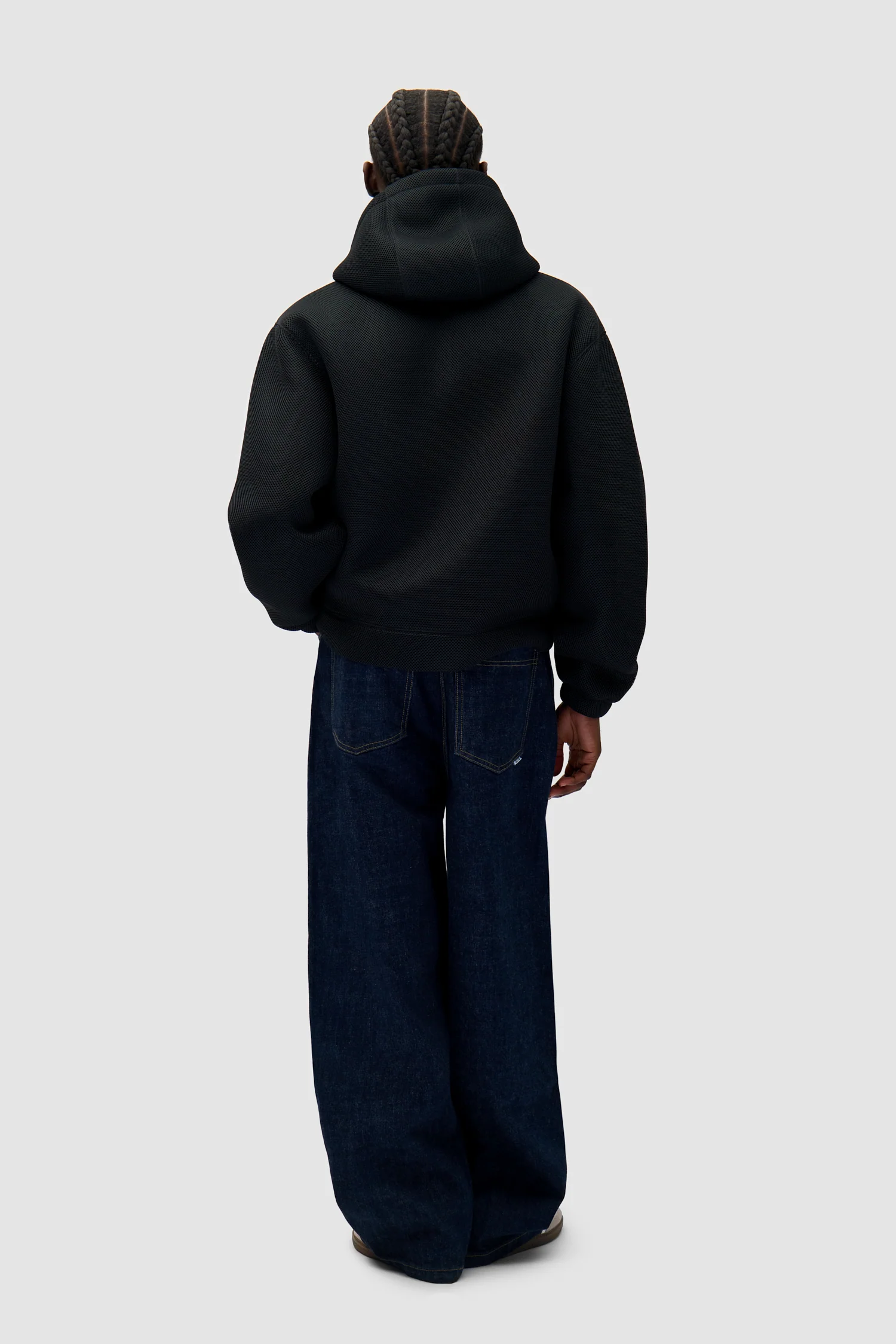 Mesh Hooded Jacket - Black - Image 4