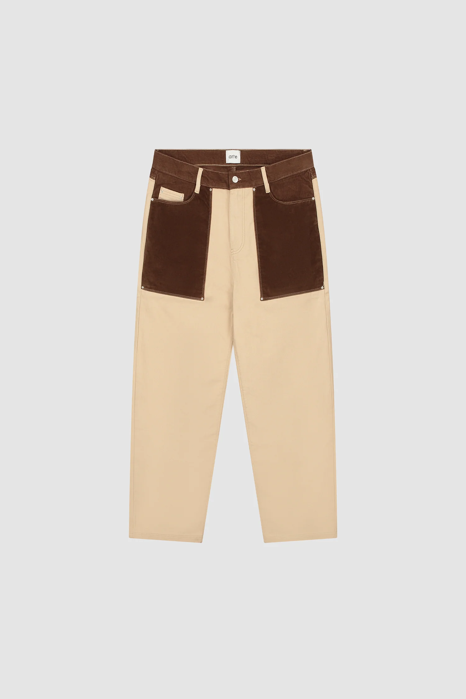 Multi Fabric Pants - Cream - Image 9