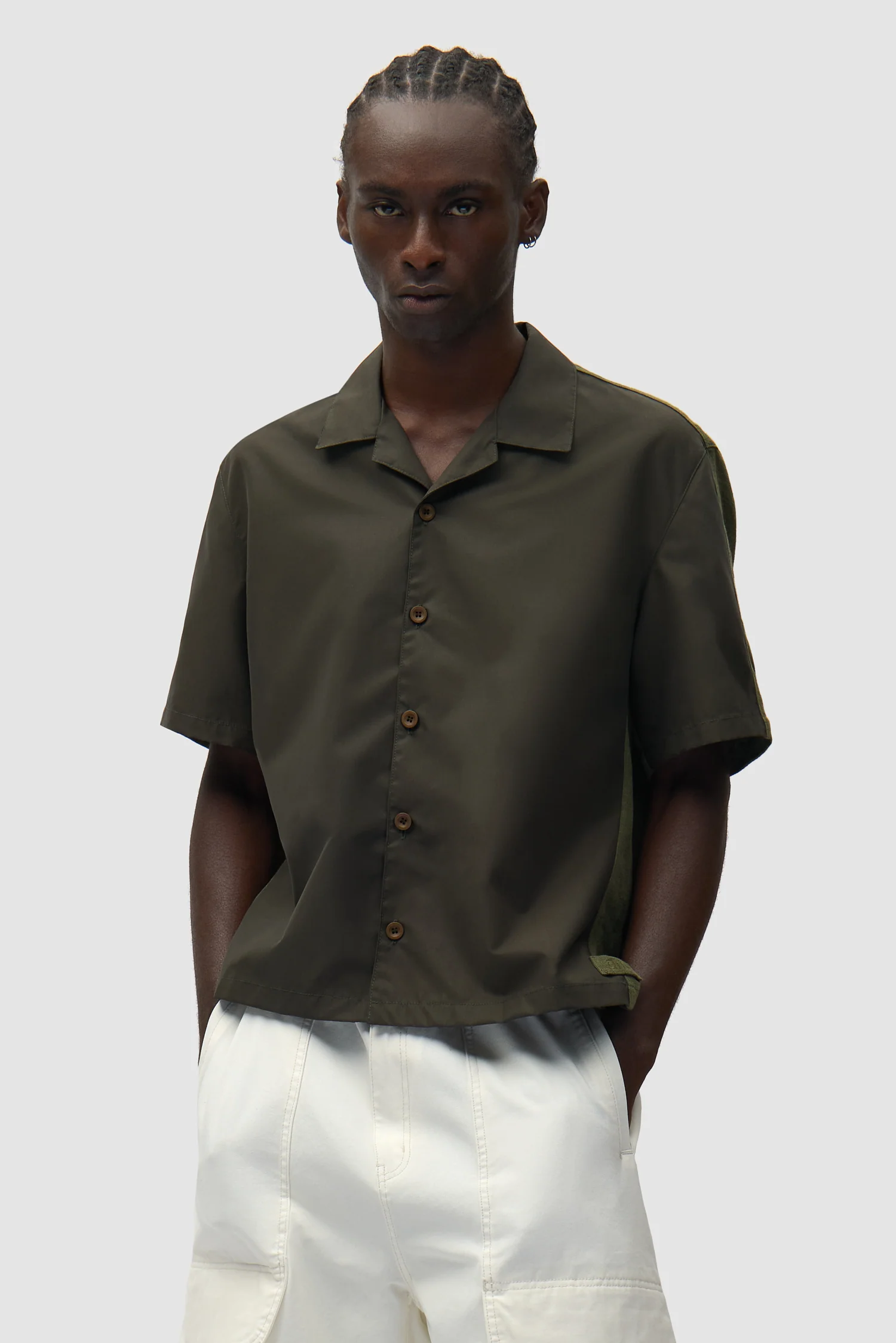 Nylon Linen Shirt - Green - Image 2