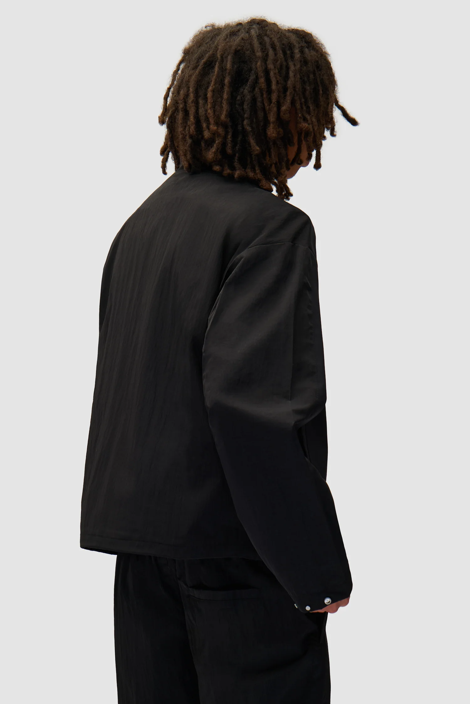 Nylon Track Jacket - Black - Image 3