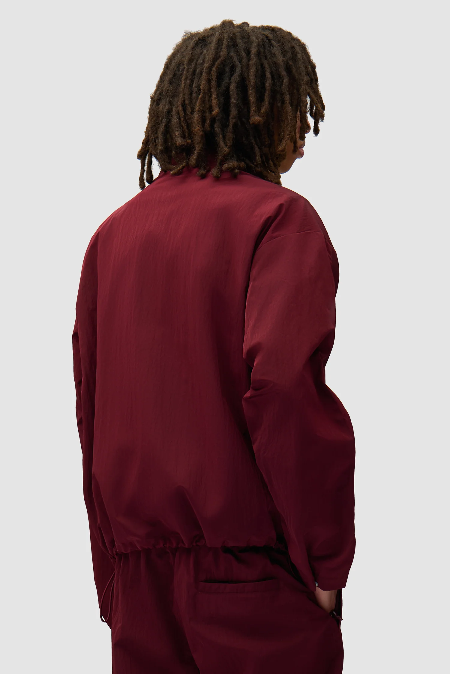 Nylon Track Jacket - Bordeaux - Image 3