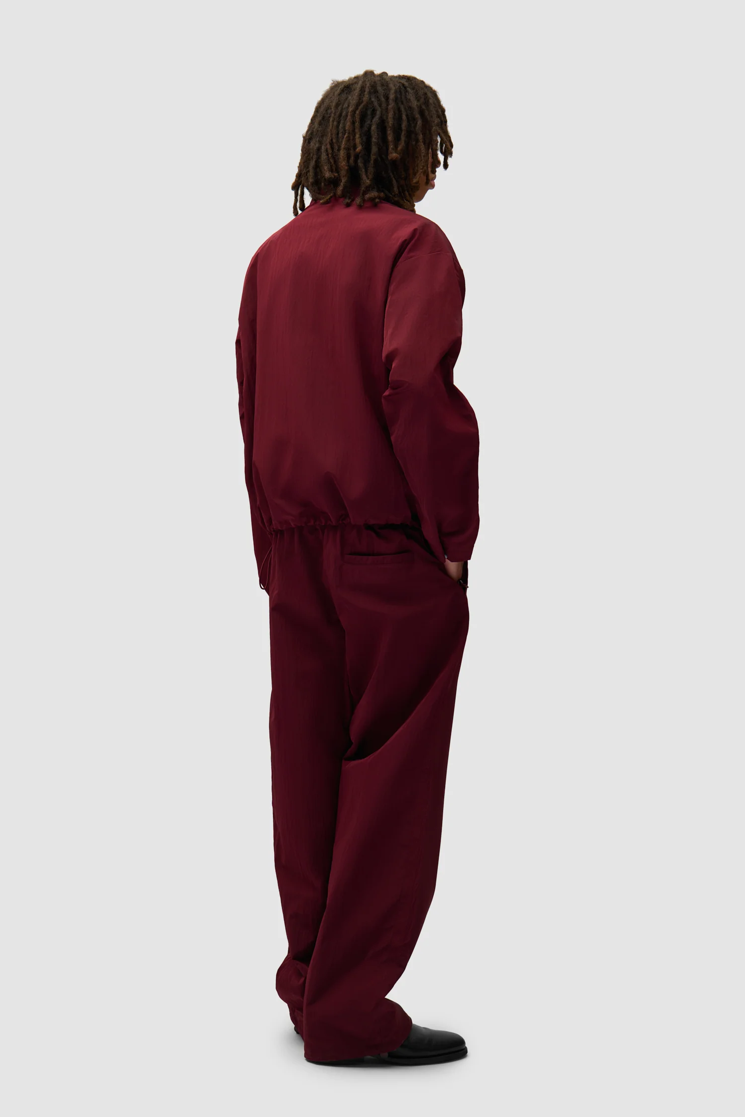 Nylon Track Jacket - Bordeaux - Image 5