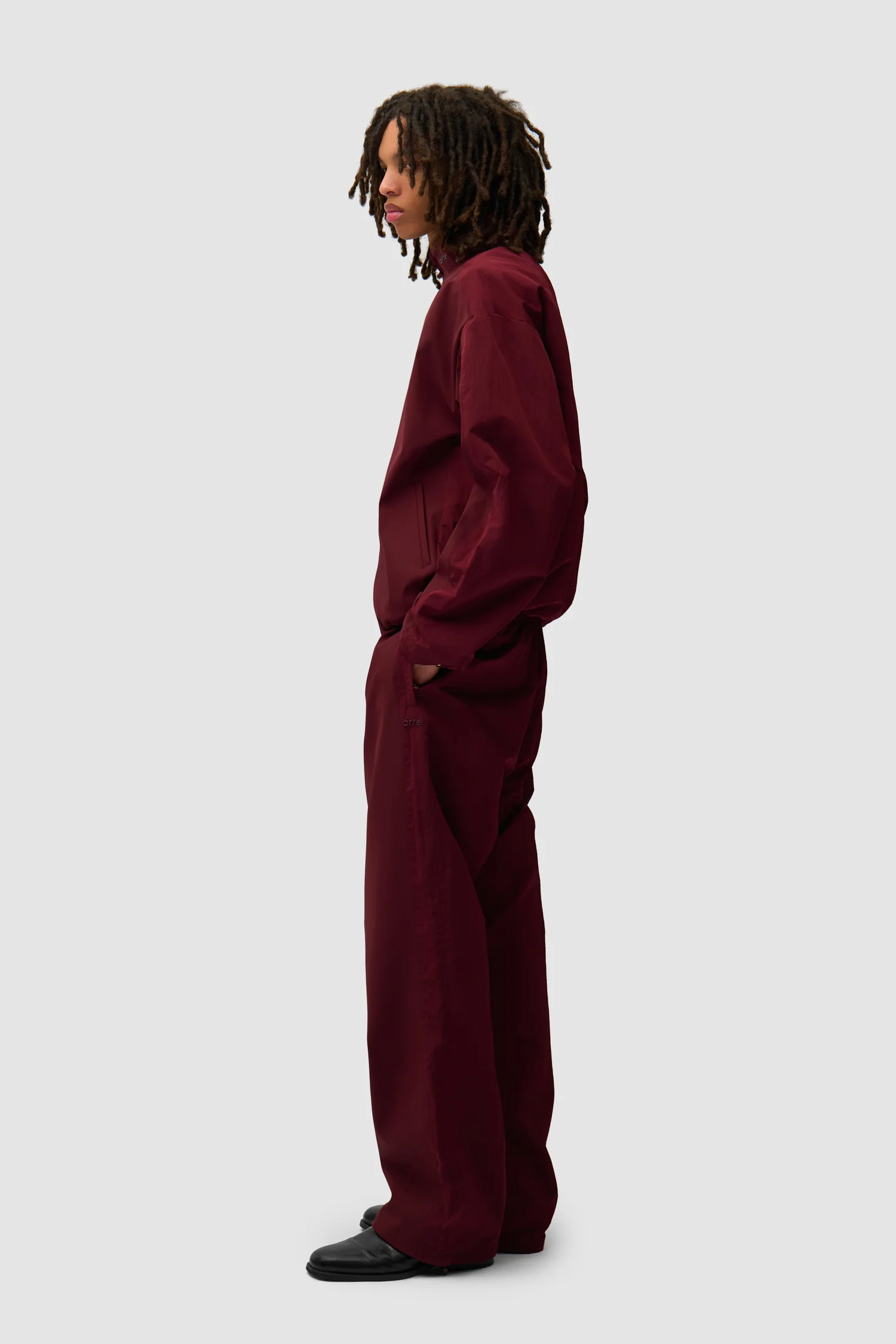 Nylon Track Jacket - Bordeaux - Image 6