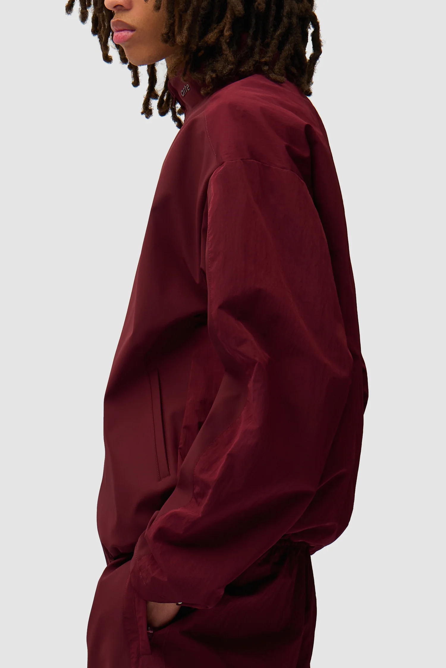 Nylon Track Jacket - Bordeaux - Image 7