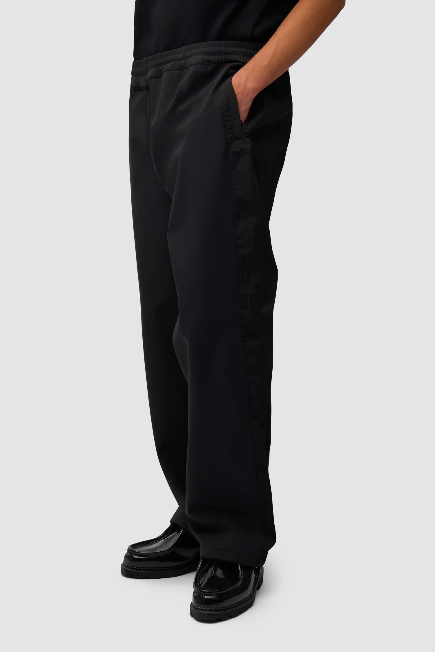 Nylon Track Pants - Black - Image 3