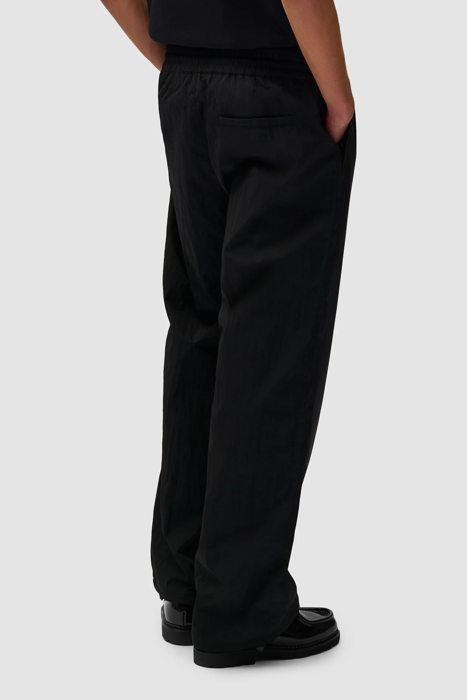 Nylon Track Pants - Black - Image 4