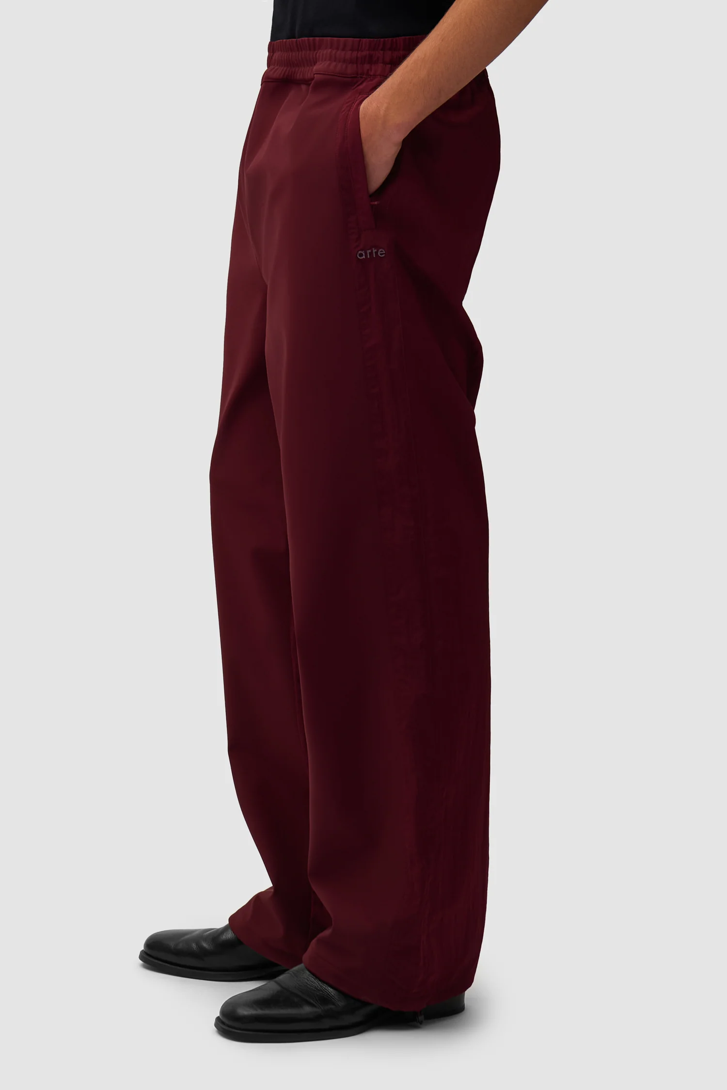 Nylon Track Pants - Bordeaux - Image 3