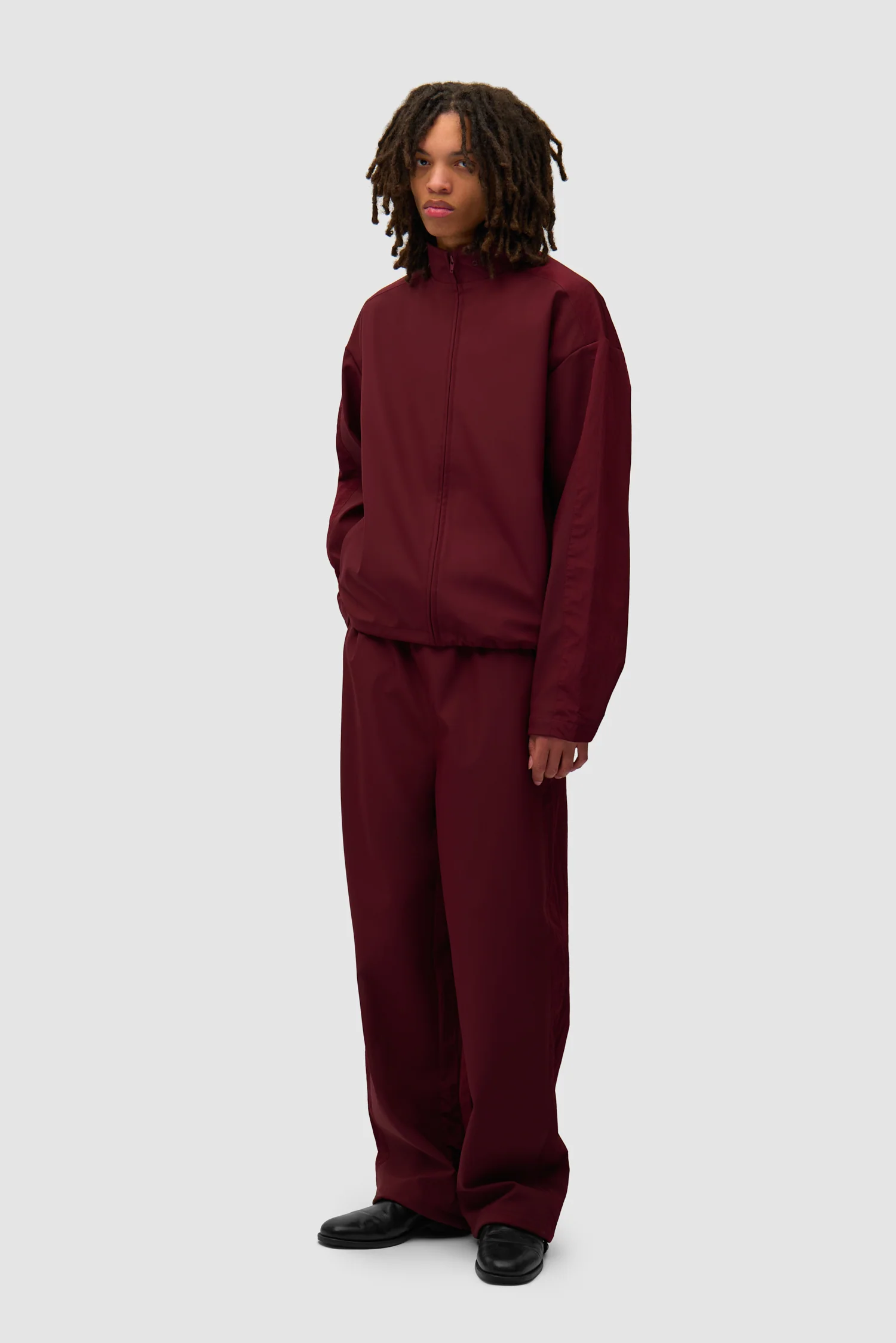 Nylon Track Pants - Bordeaux - Image 5