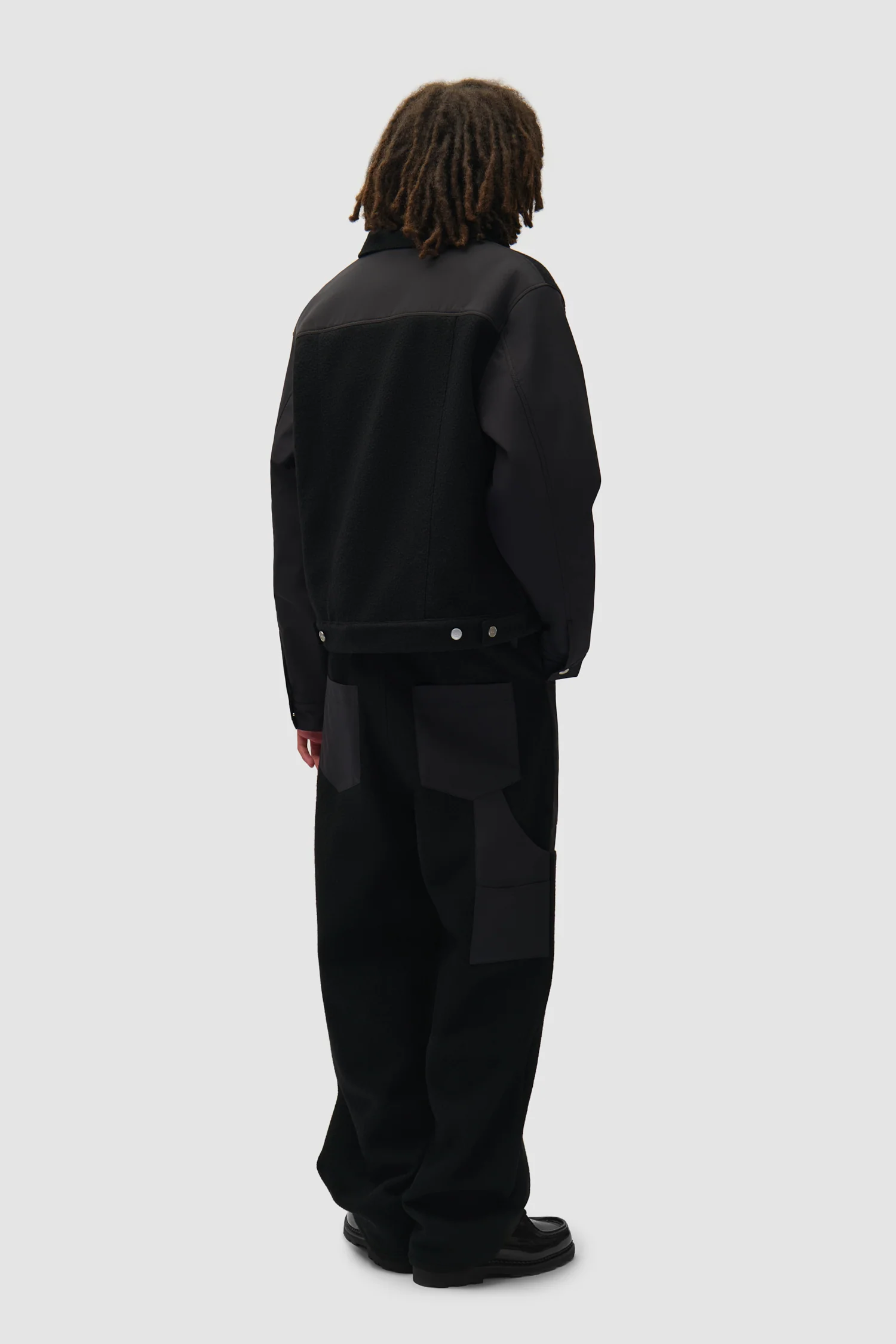 Nylon/Wool Combo Jacket - Black - Image 6