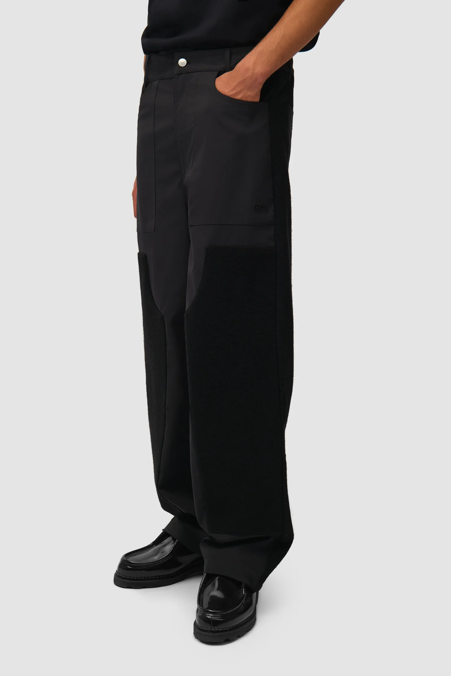Nylon/Wool Combo Pants - Black - Image 3