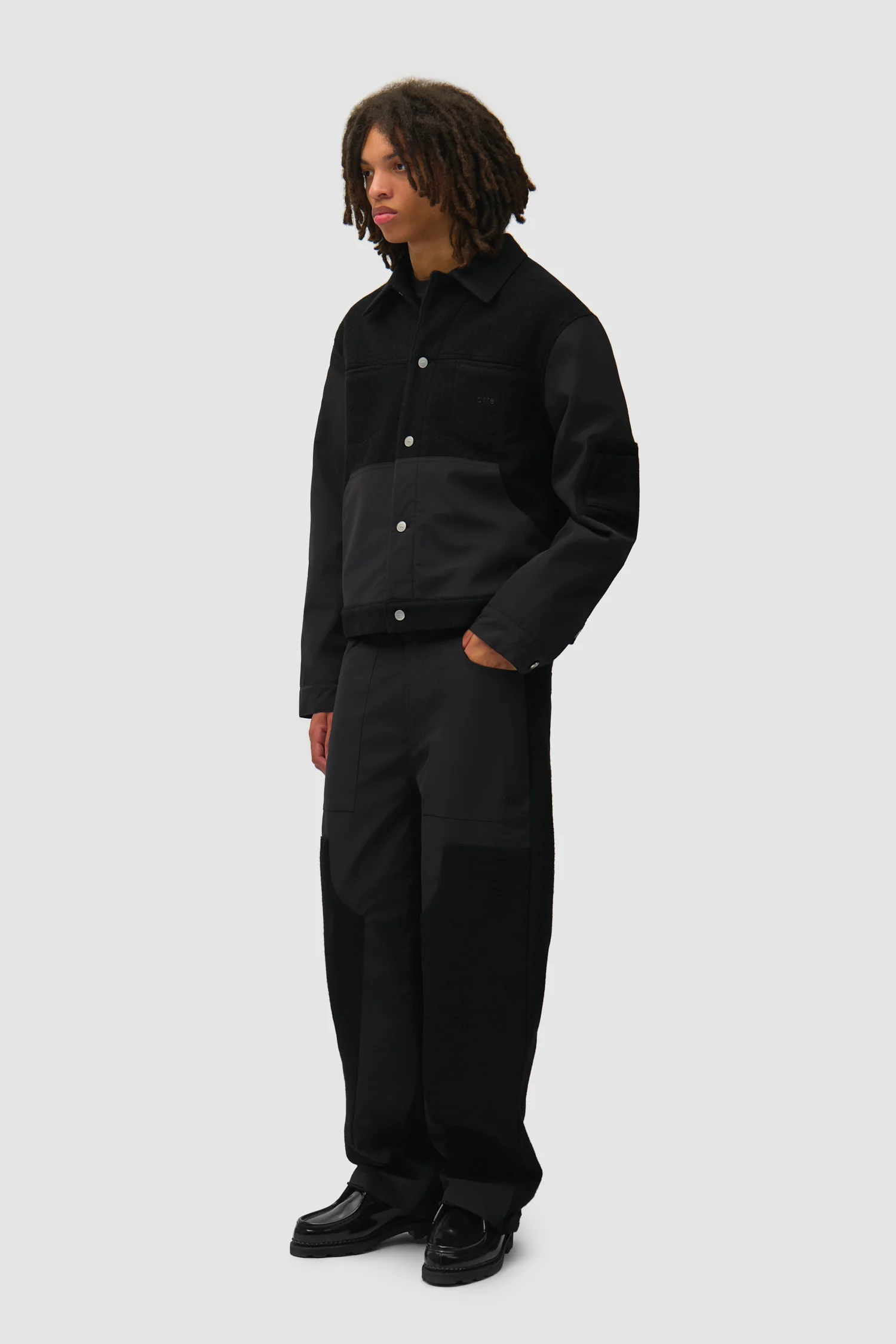 Nylon/Wool Combo Pants - Black - Image 6