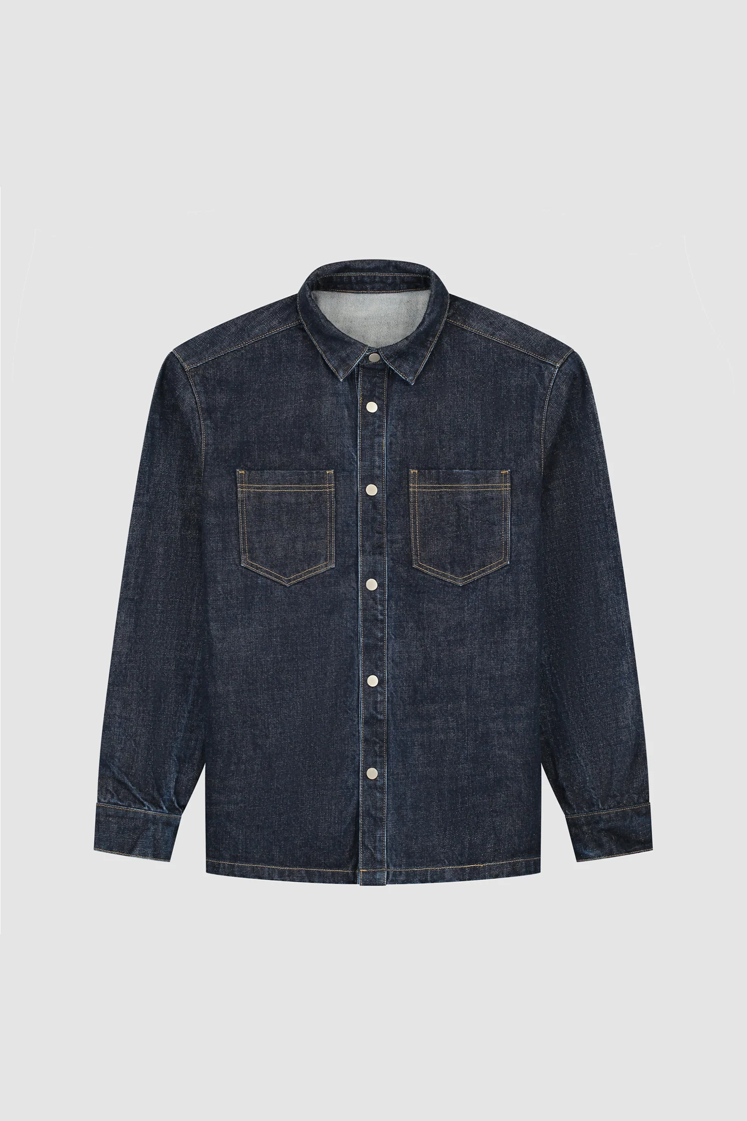 Oversized Denim Shirt - Dark Wash - Image 8