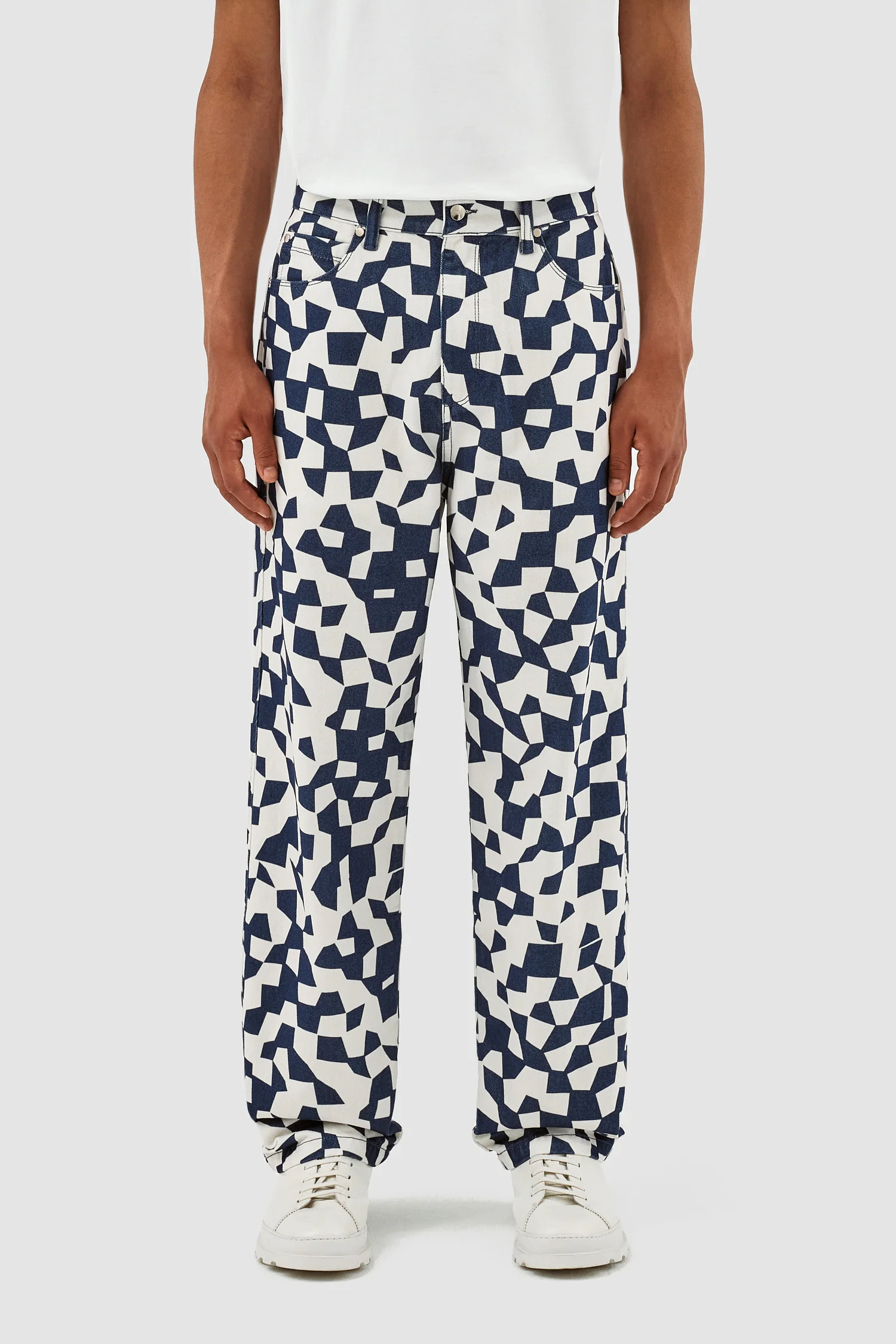 Paul Abstract Pants - Navy/White - Image 2