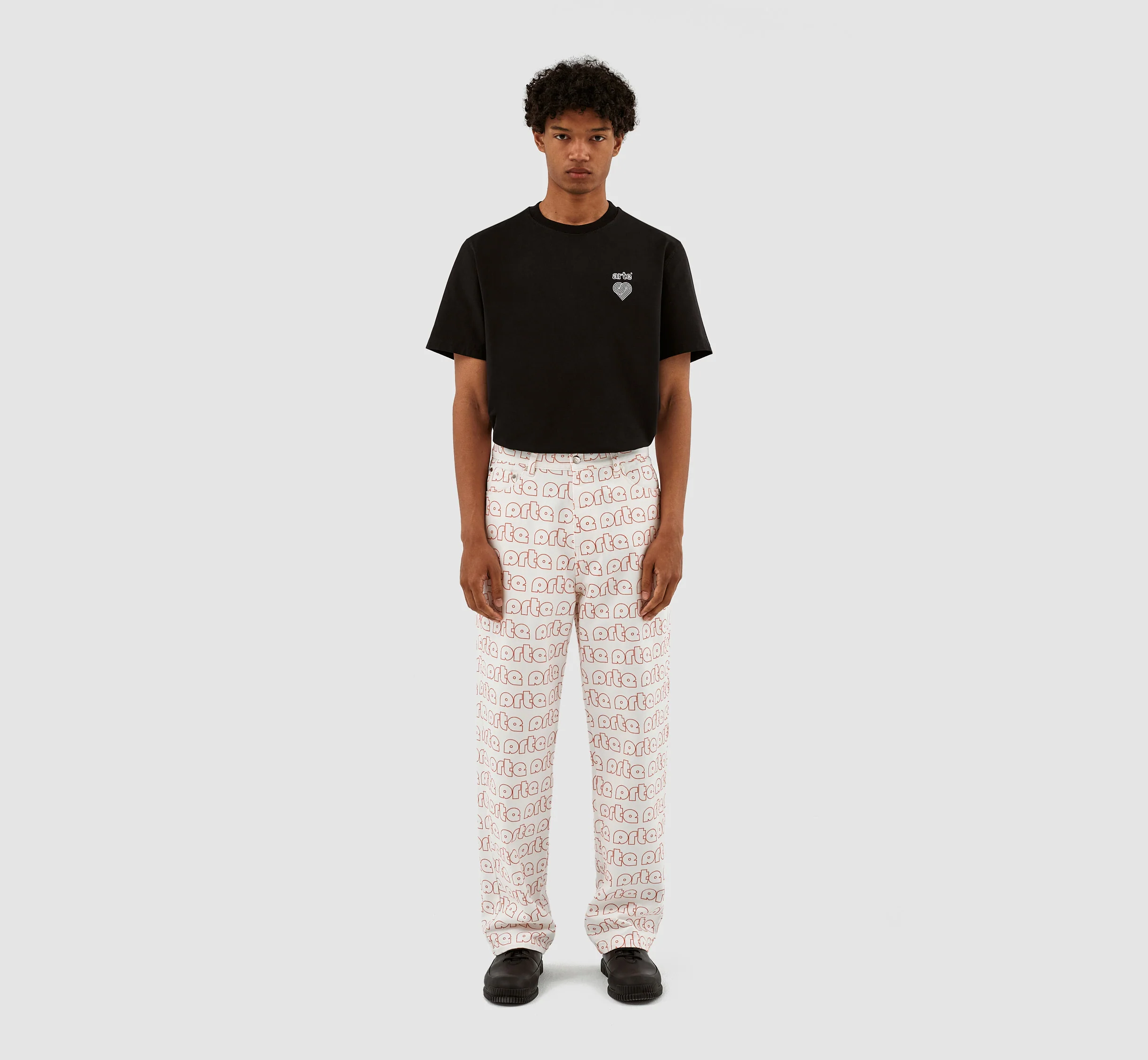 Paul Allover Logo Pants - Red/White - Image 5