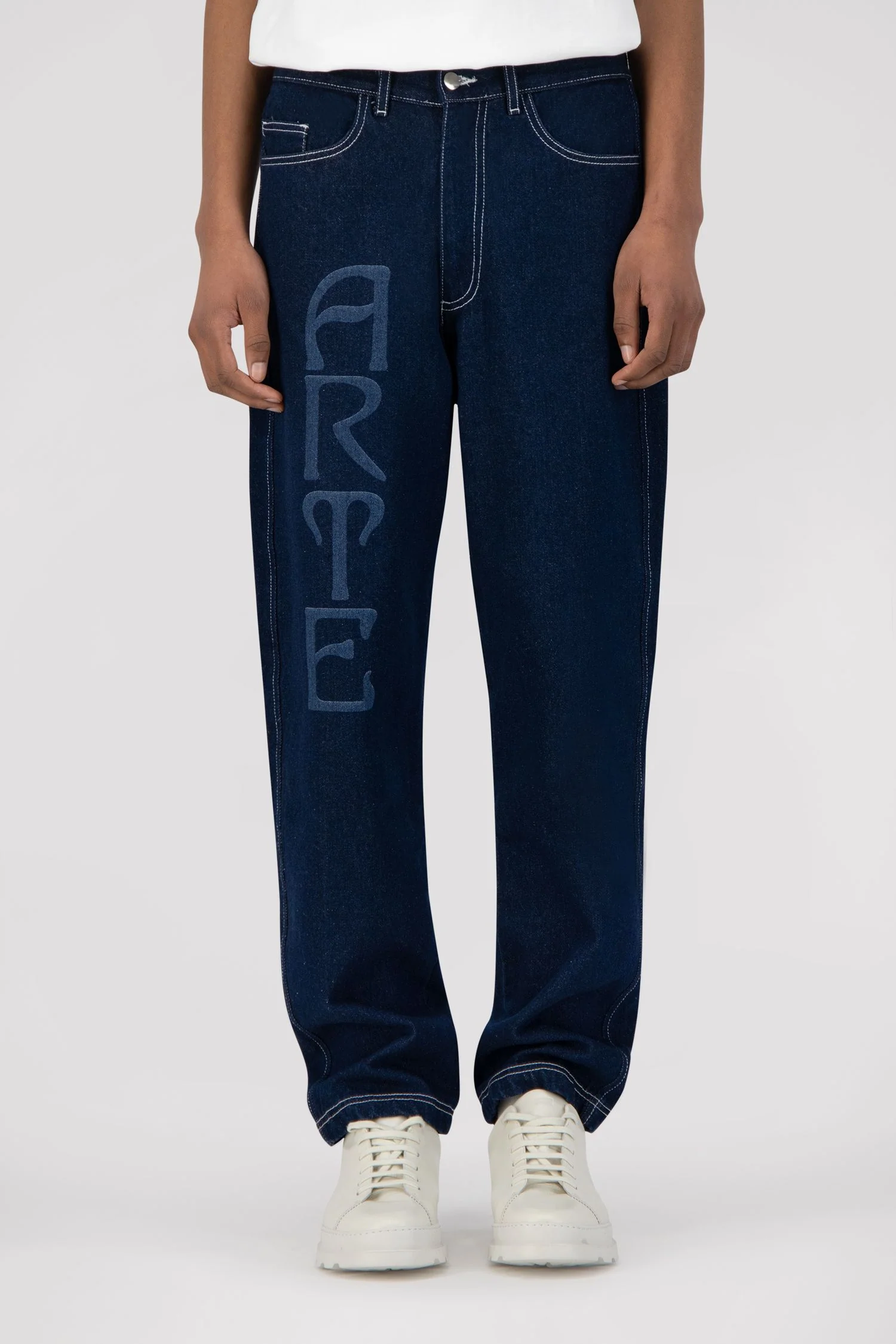 Paul Front Logo Pants - Blue Denim - Image 2