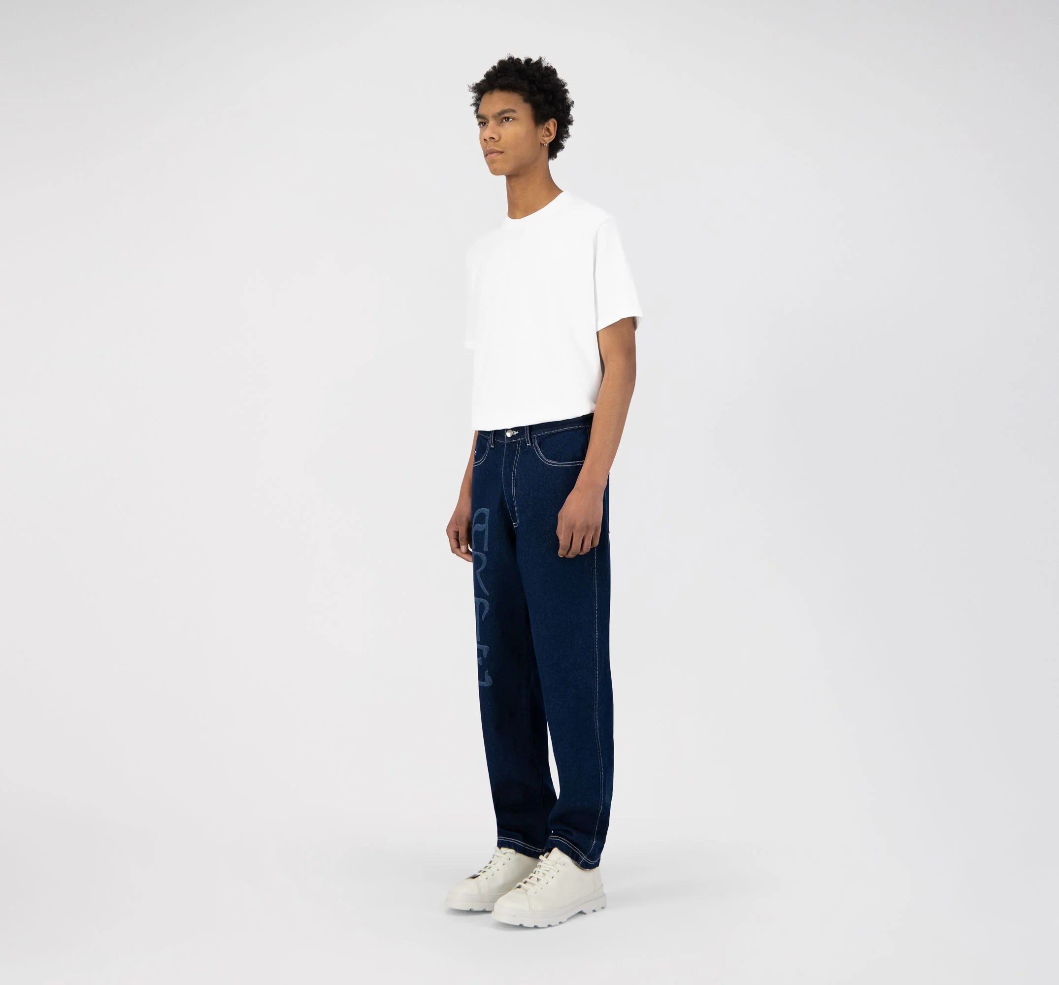 Paul Front Logo Pants - Blue Denim - Image 6