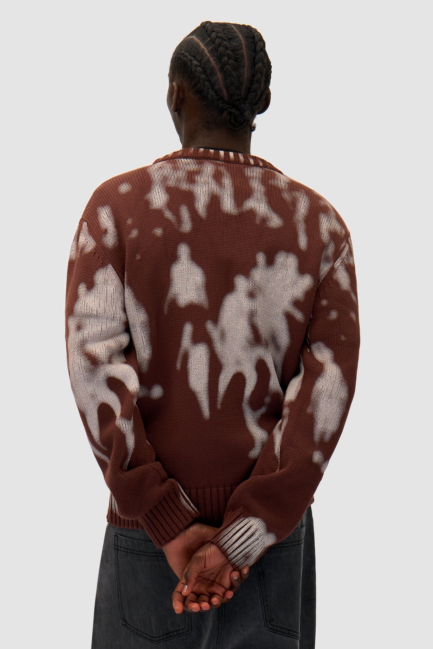 People Knit Sweater - Brown/Cream - Image 3