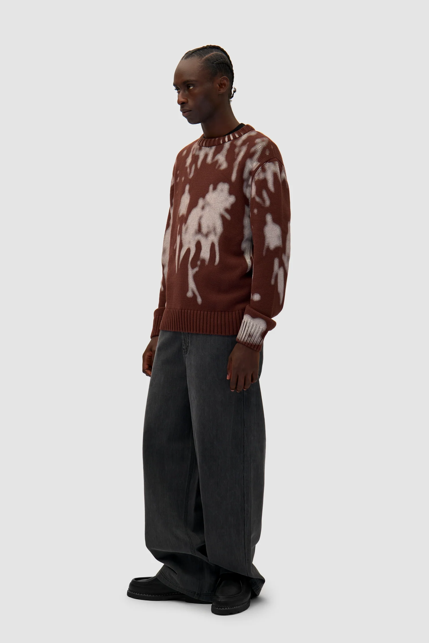 People Knit Sweater - Brown/Cream - Image 5
