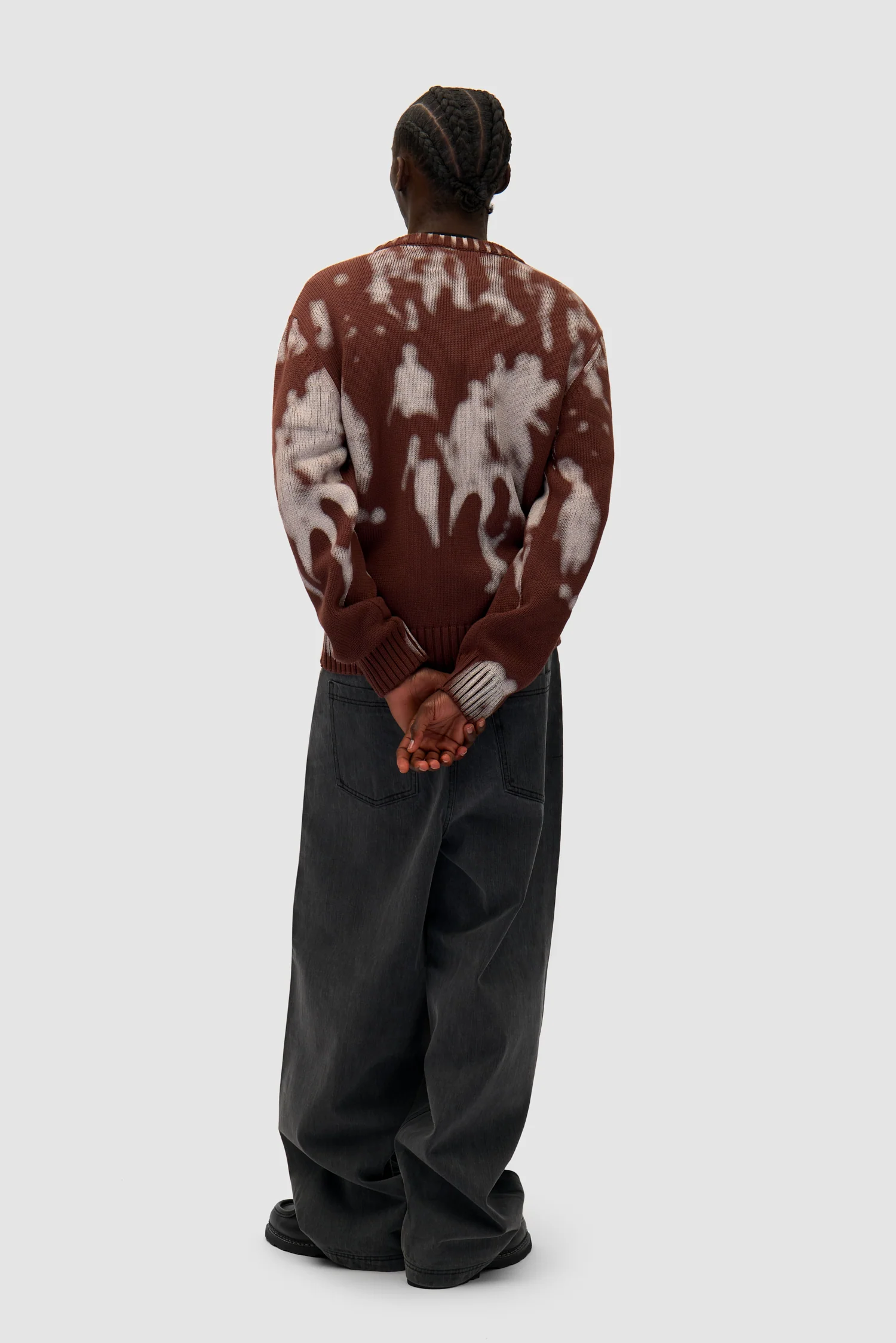 People Knit Sweater - Brown/Cream - Image 6