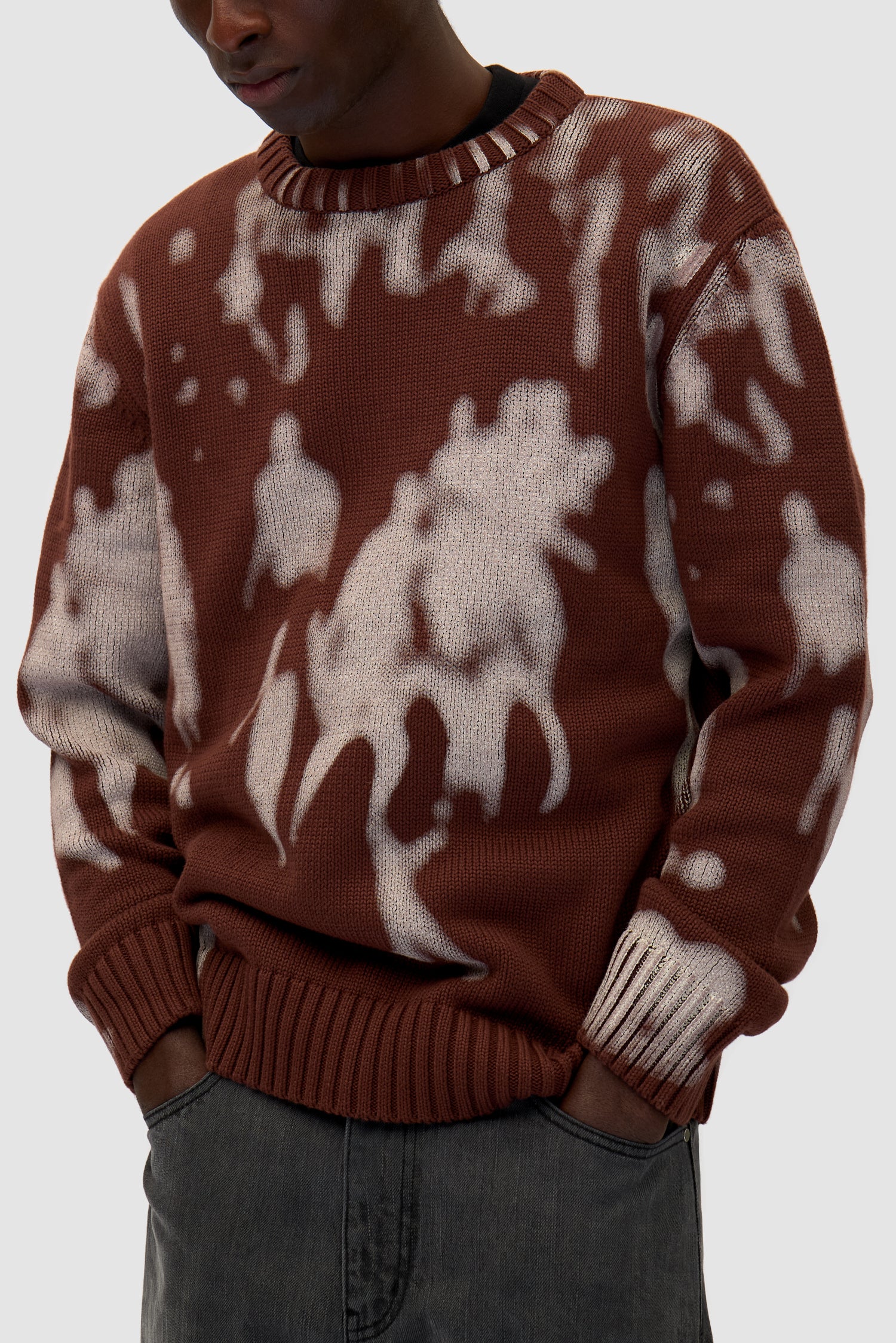 People Knit Sweater - Brown/Cream - Image 7