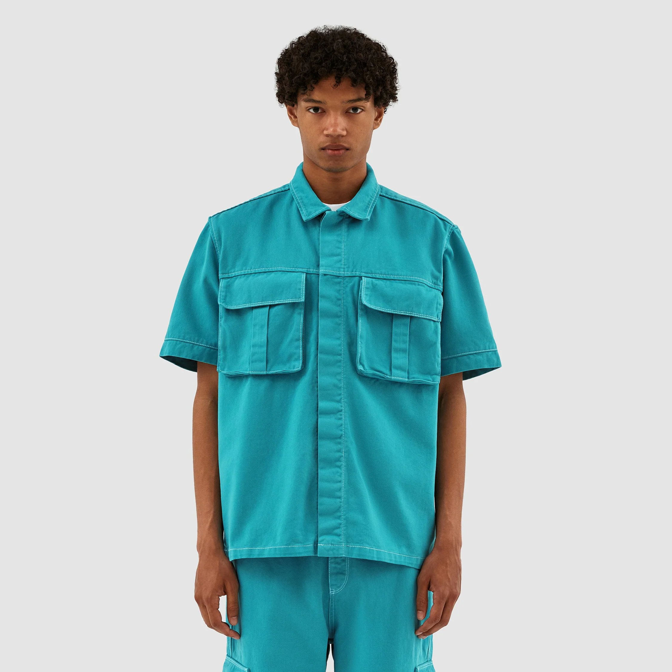 Peter Detail Pocket Shirt - Lake Blue