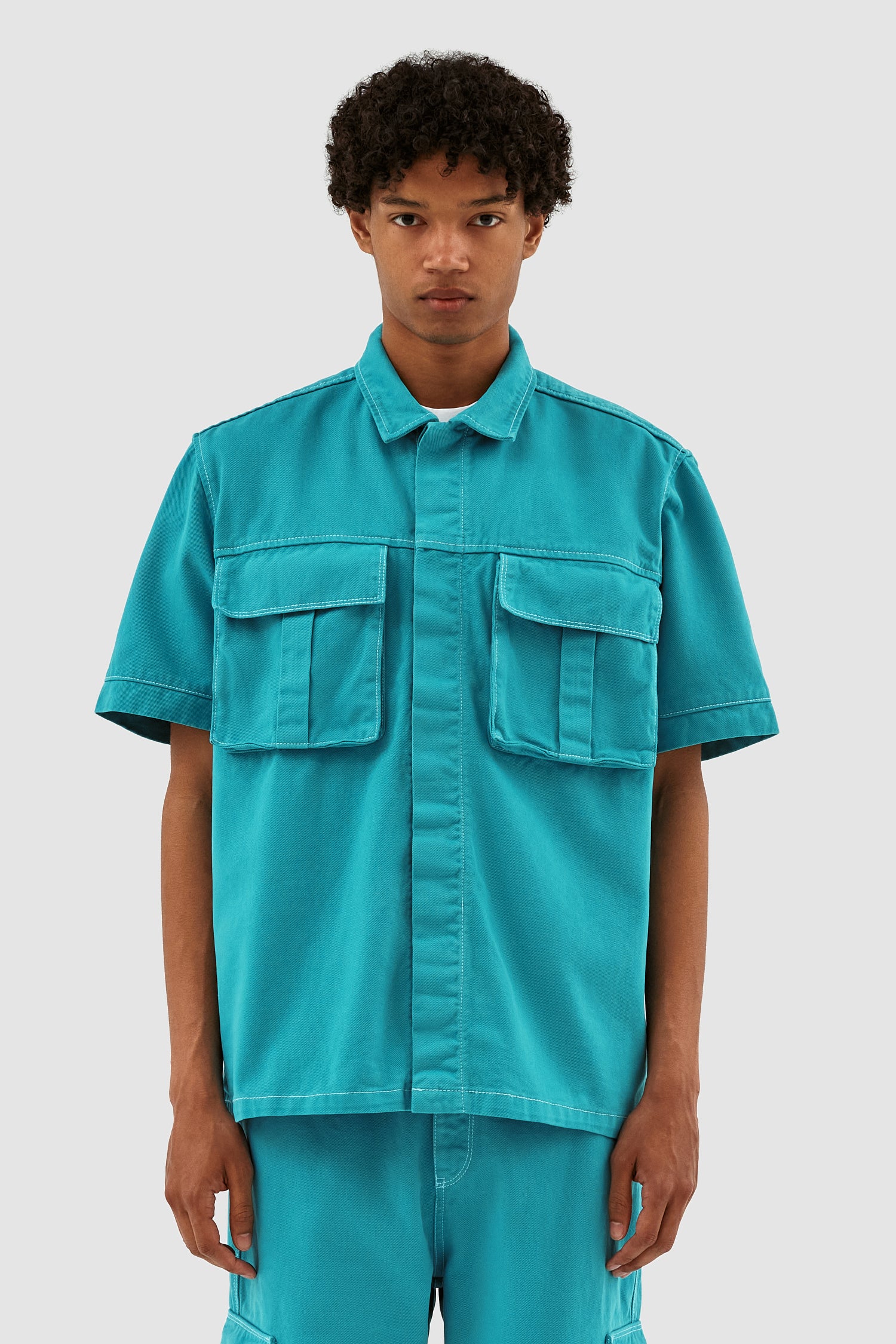 Peter Detail Pocket Shirt - Lake Blue - Image 2