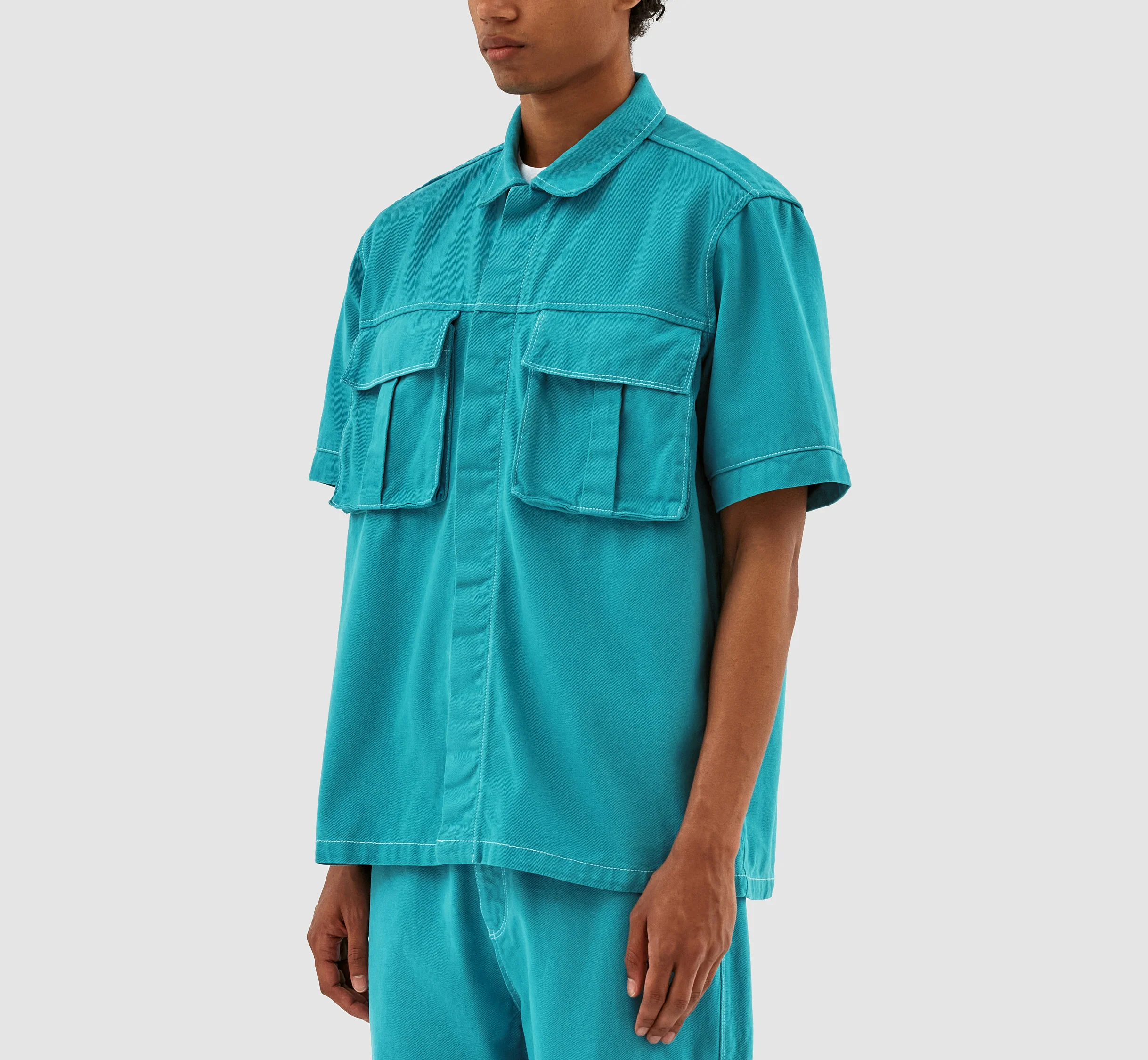 Peter Detail Pocket Shirt - Lake Blue - Image 4