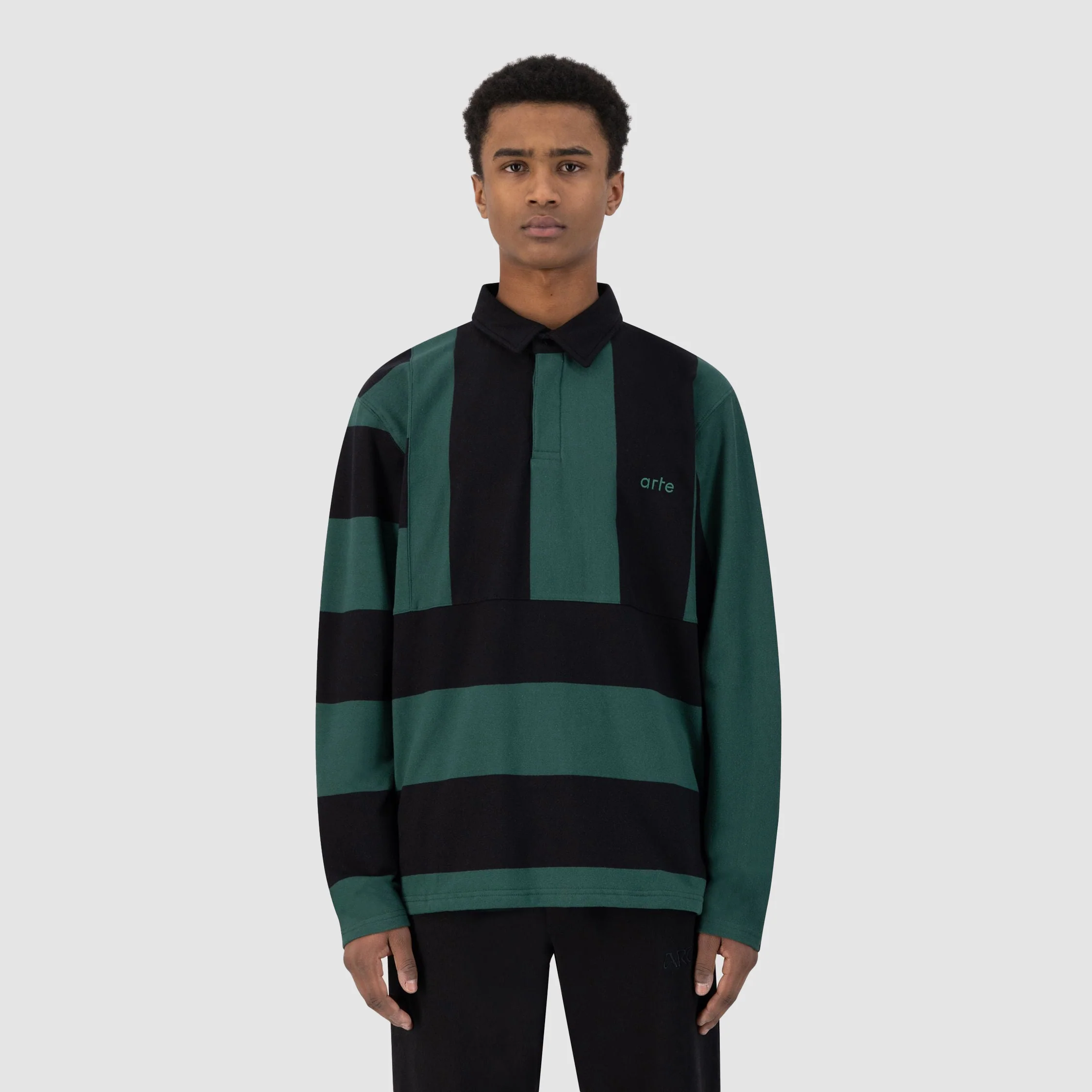 Peter Stripes Polo - Green/Black
