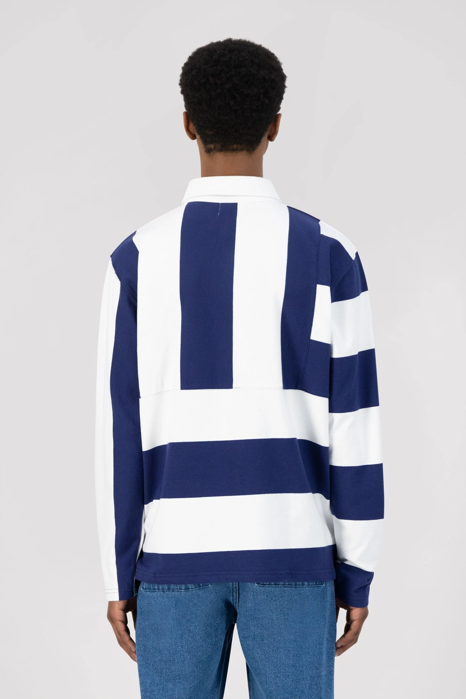 Peter Stripes Polo - White/Blue - Image 3