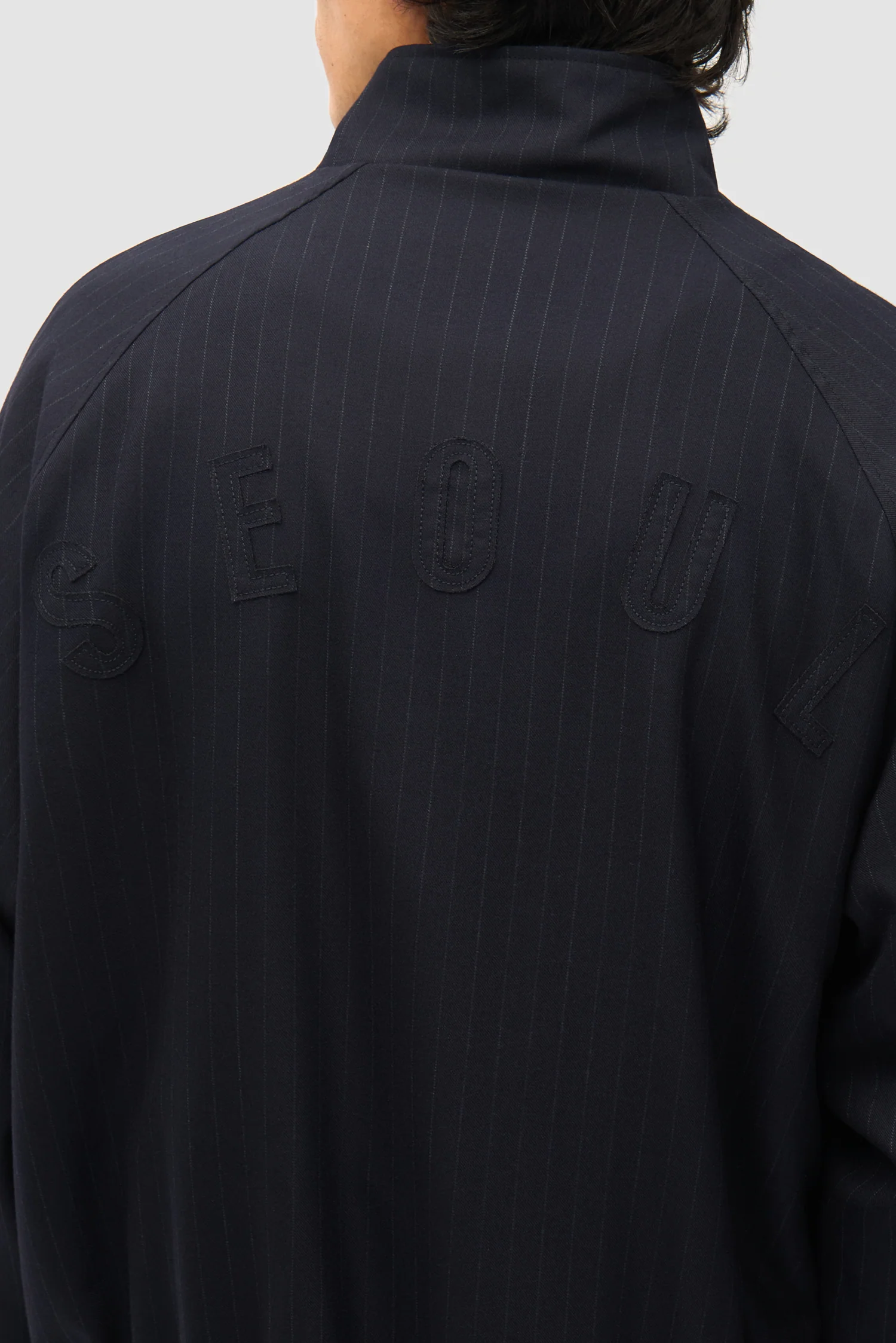 Pinstripe Tracksuit Jacket - Black - Image 11