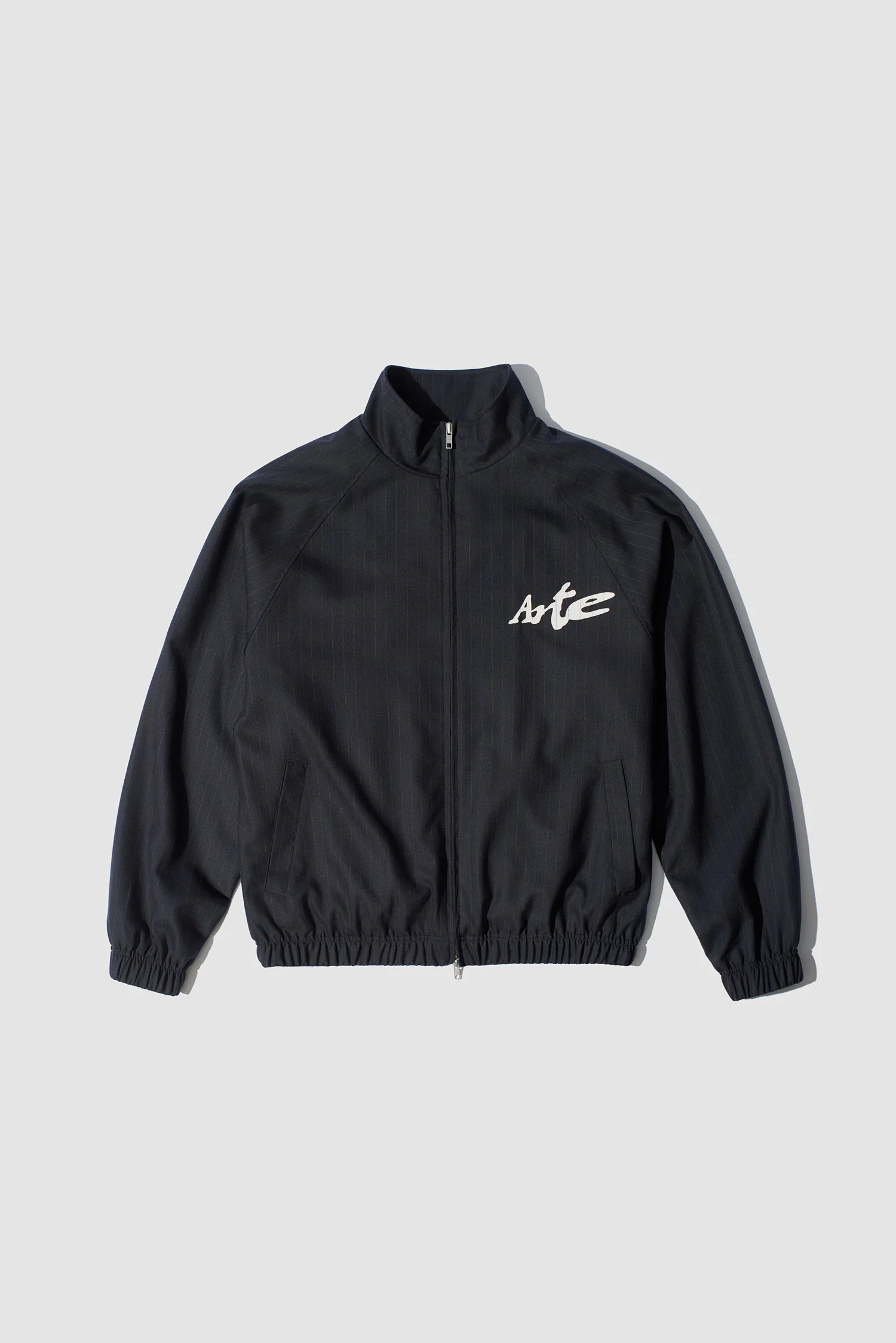 Pinstripe Tracksuit Jacket - Black - Image 12