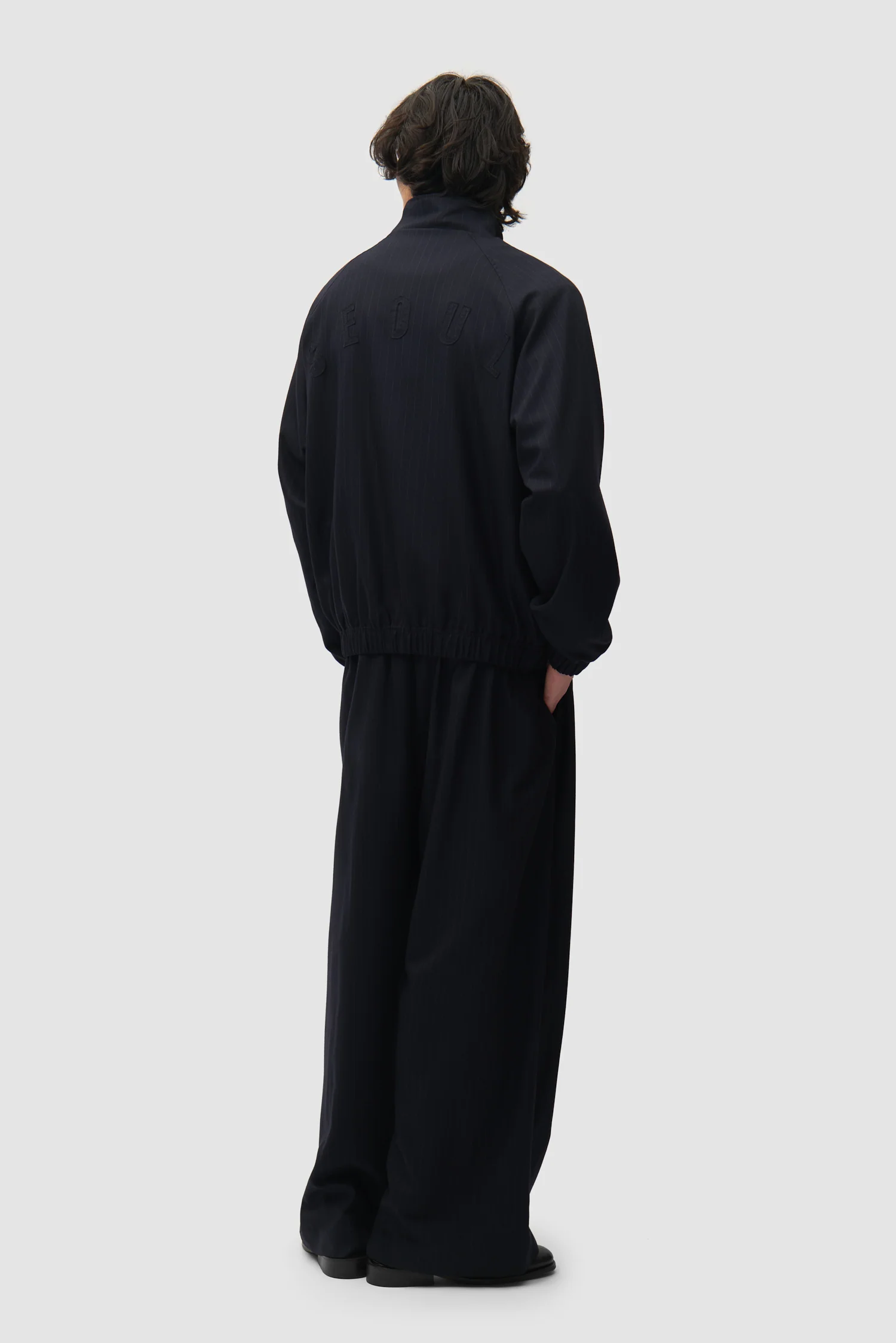 Pinstripe Tracksuit Pants - Black - Image 7