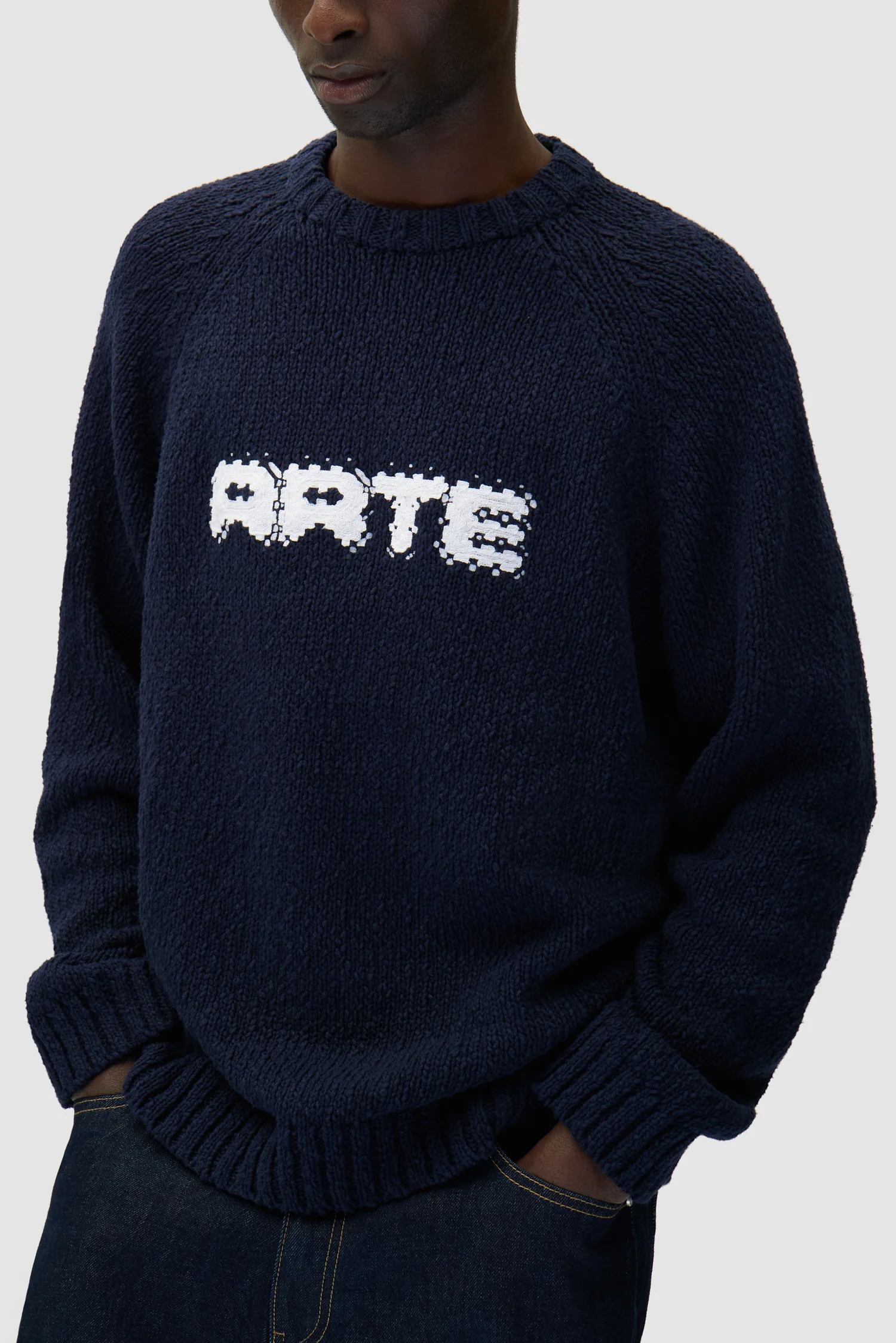 Pixel Front Knit - Navy - Image 7