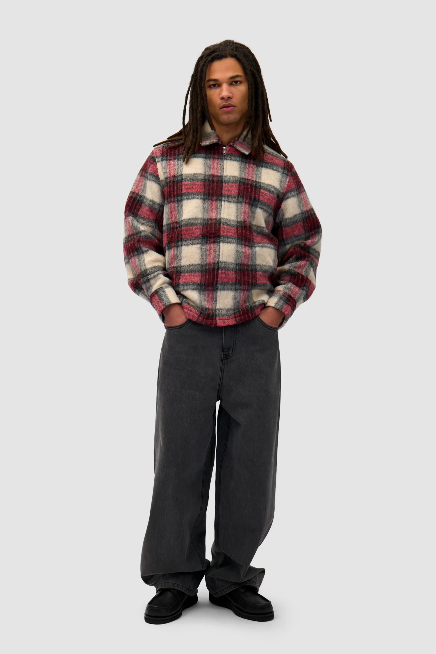 Plaid Zipper Shirt - Plaid - Image 4