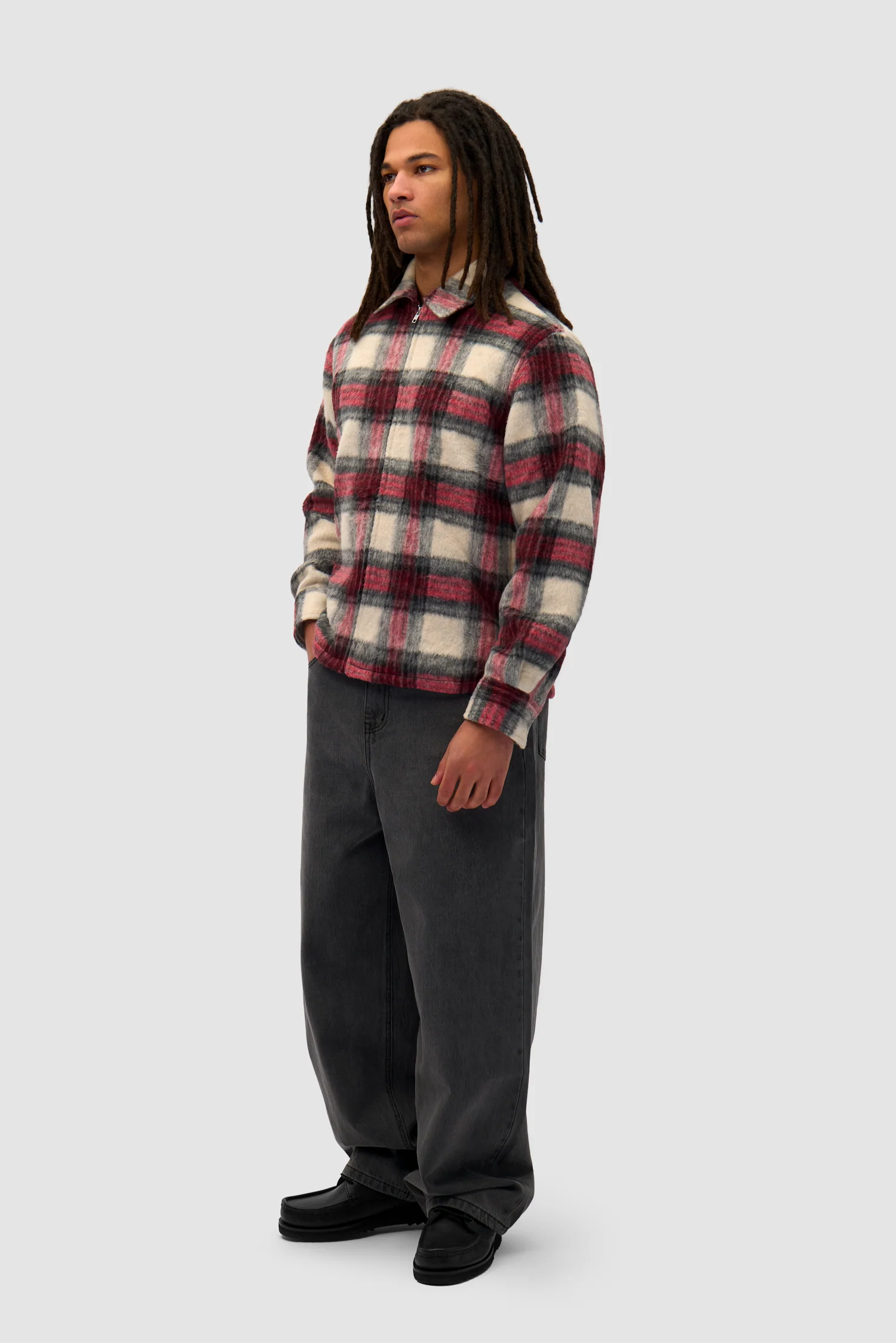Plaid Zipper Shirt - Plaid - Image 5