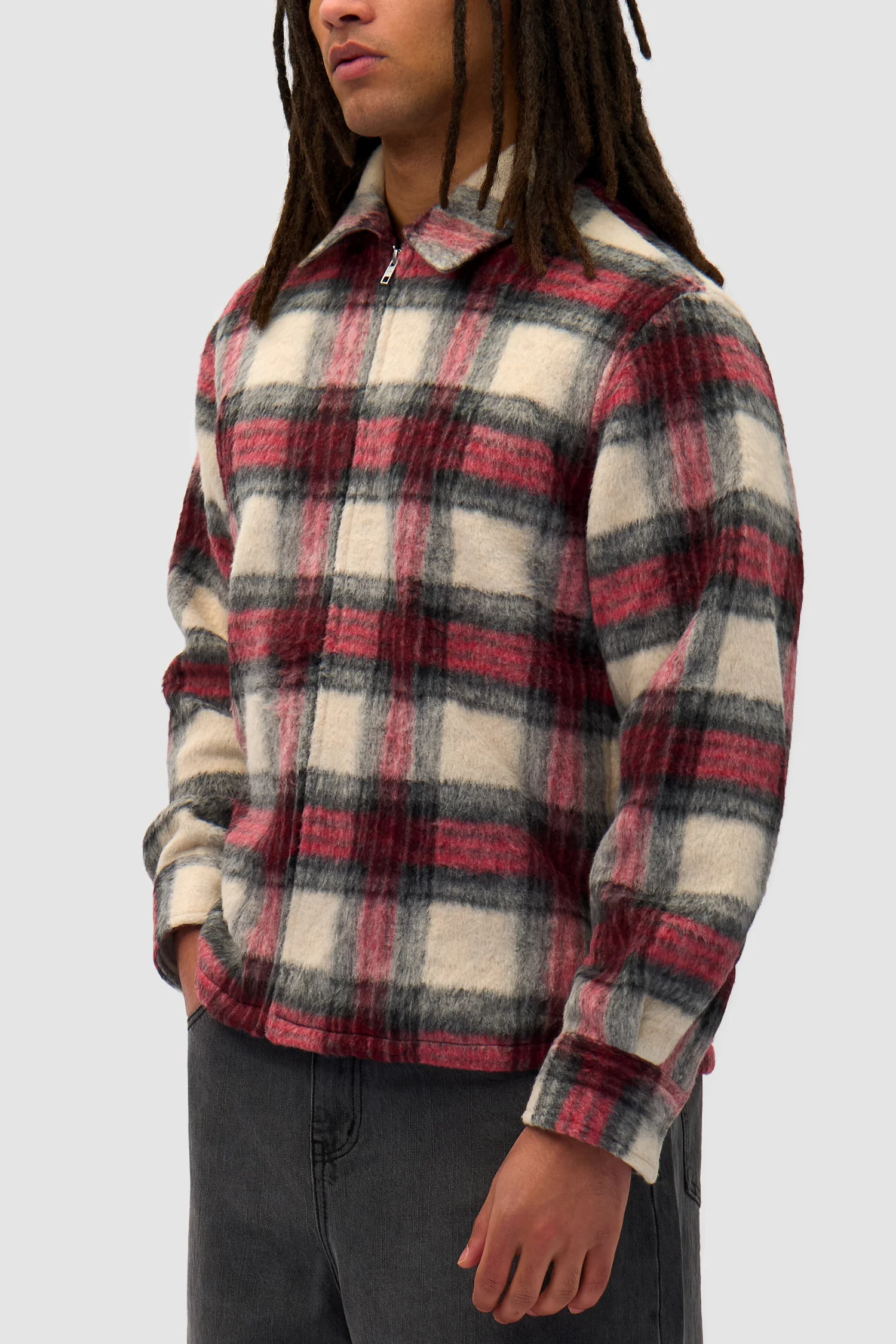 Plaid Zipper Shirt - Plaid - Image 7