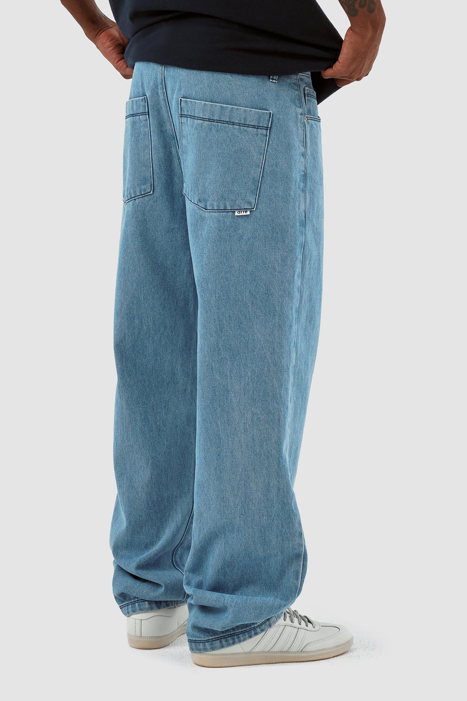 Poage Belt Detail Pants - Denim Bleach - Image 7