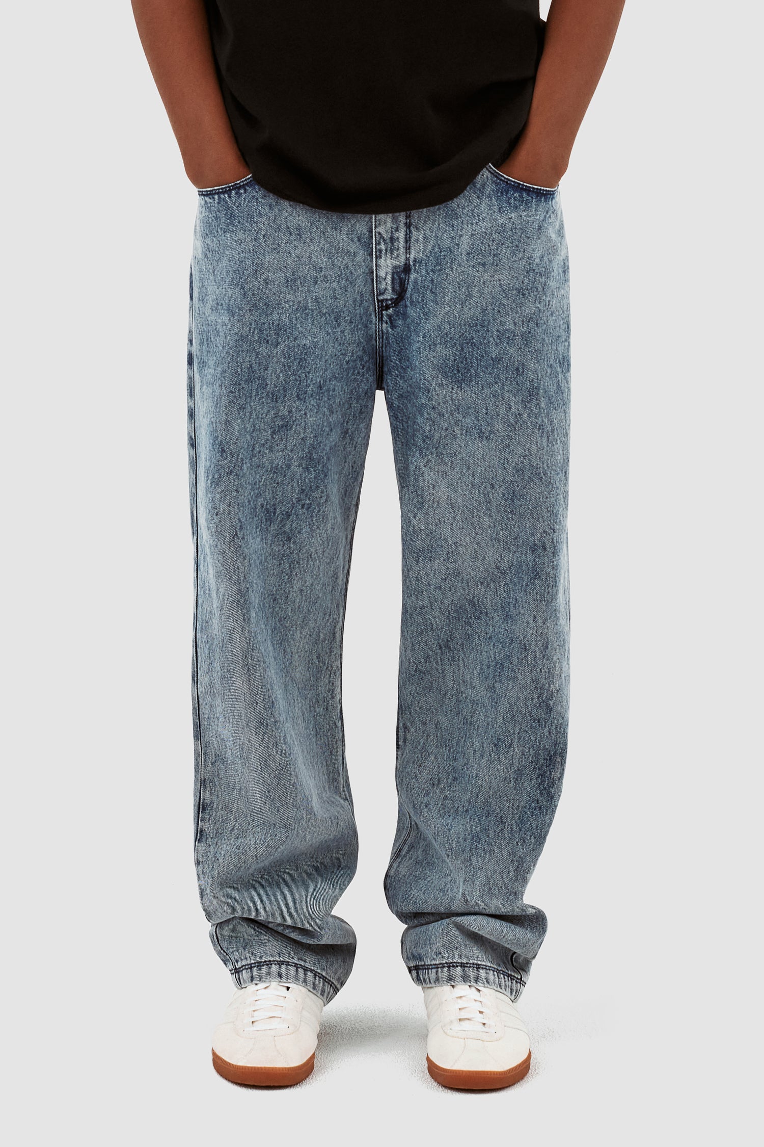 Poage Belt Detail Pants - Denim Vintage - Image 2