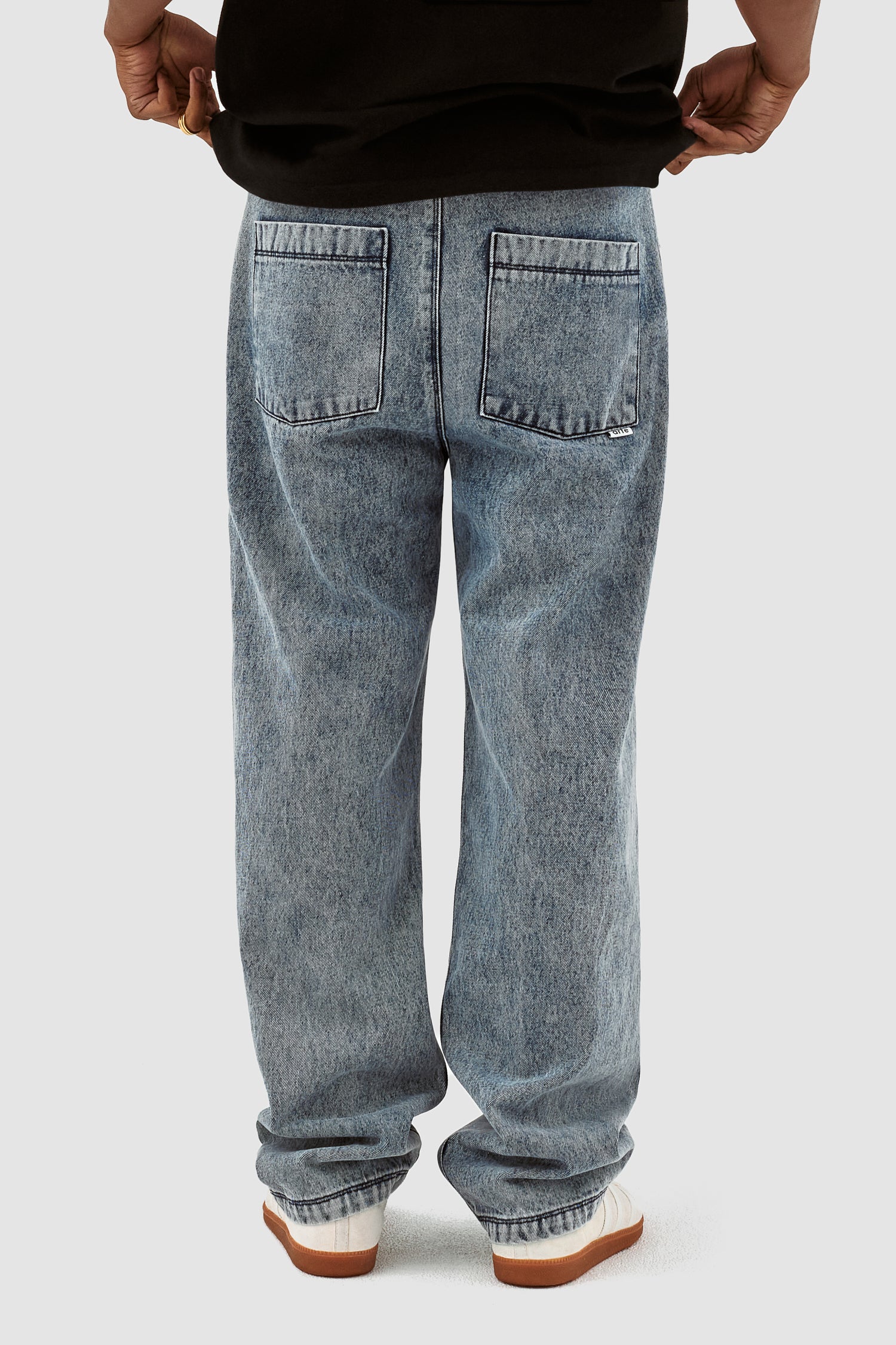 Poage Belt Detail Pants - Denim Vintage - Image 3