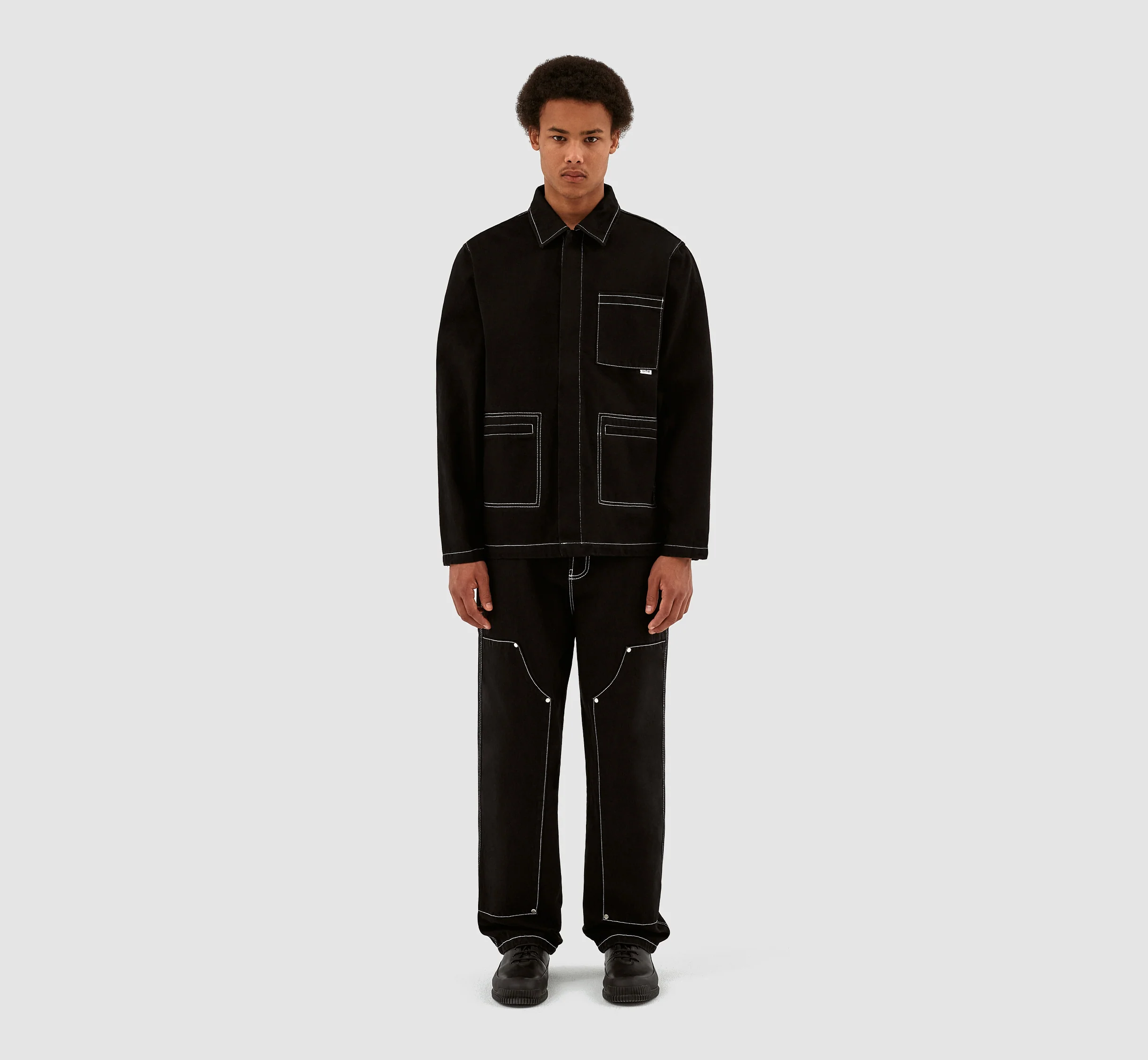 Poelzig Workwear Jacket - Black Denim - Image 3