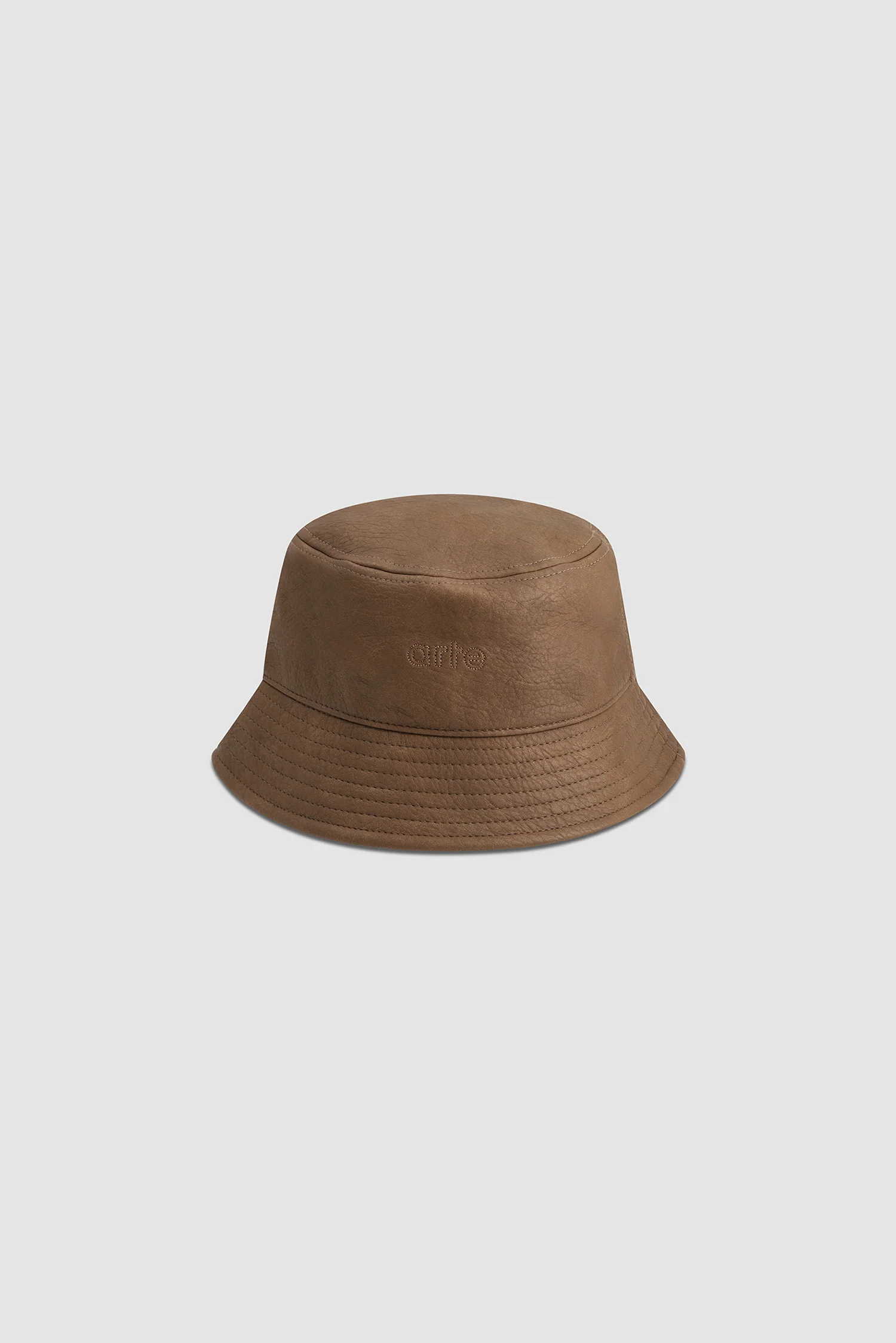 PU Leather Buckethat - Brown - Image 2