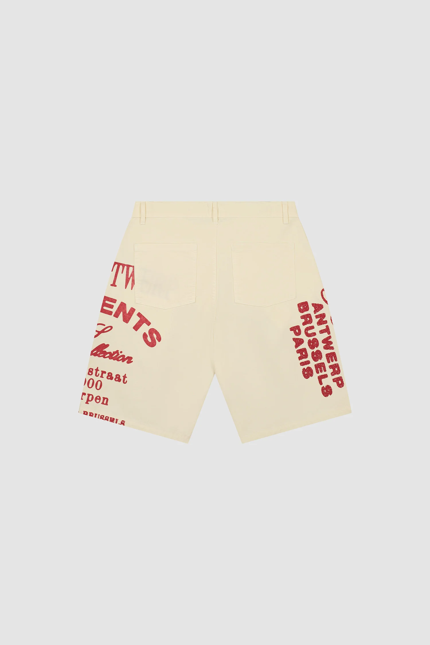 Red Print Shorts - Cream - Image 10